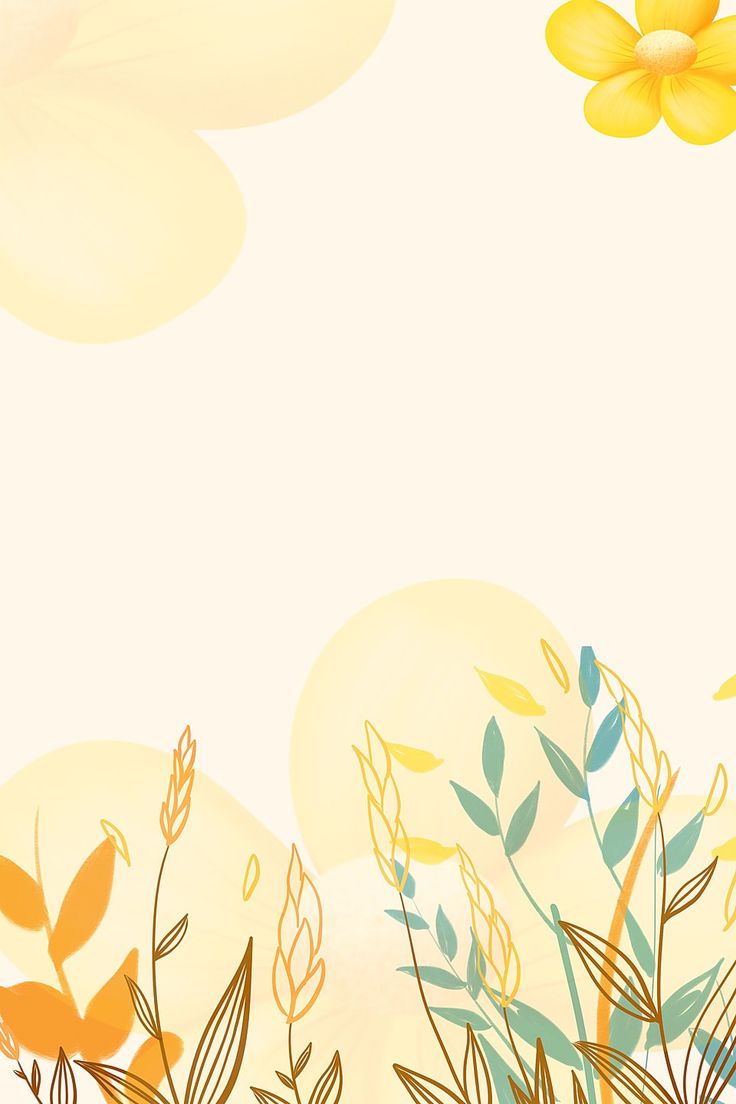 Yellow Flowers Hand Painted Autumn Background Wallpaper Image For Free Download