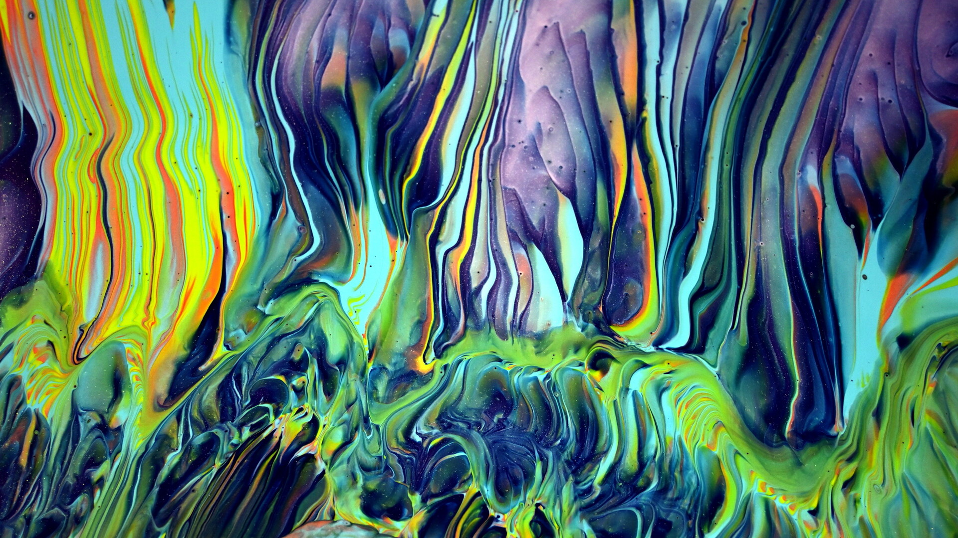 Painting with MAGIC WAND Split cup acrylic pour Satisfying Fluid art