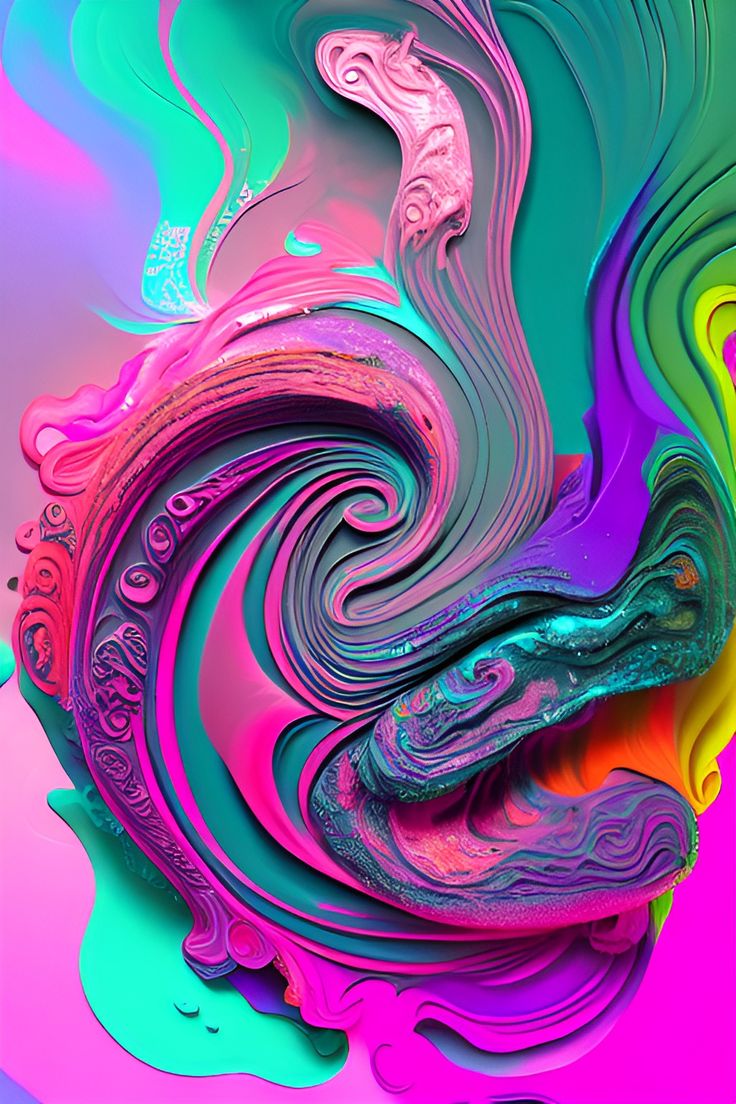 Wallpaper Neon Swirls