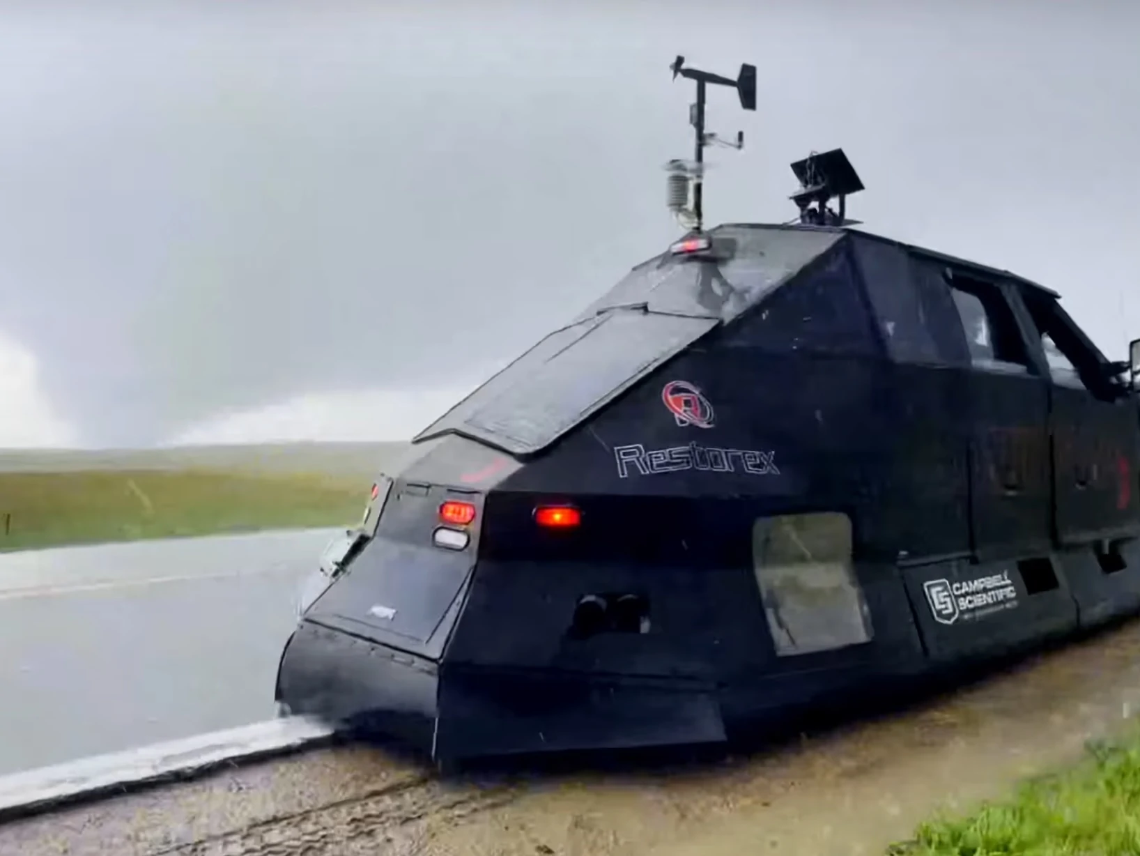 Watch Dominator 3 Armored Ford Pickup Truck Drive Into A Tornado