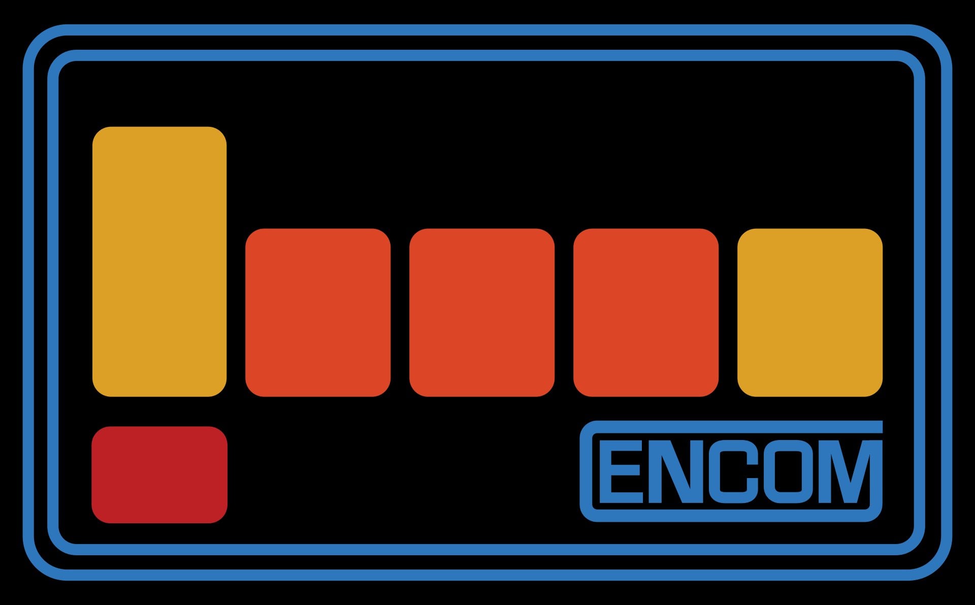 I made a clean vector version of the Encom side screen from Dillinger's table. Good for a desktop background and stretches well with slightly different aspect ratios