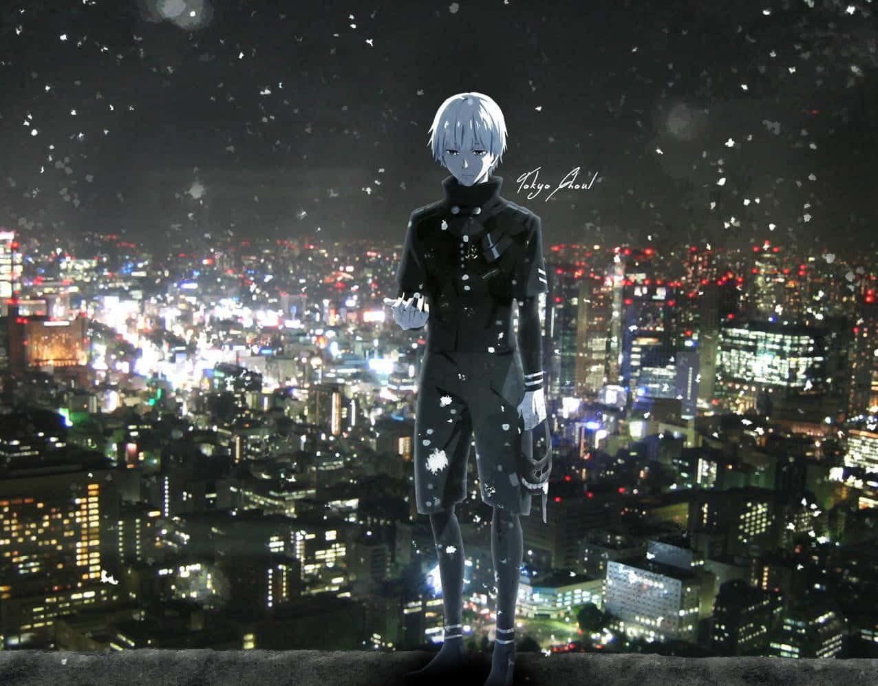 Download Ken Kaneki On City Tokyo Ghoul Anime Wallpaper