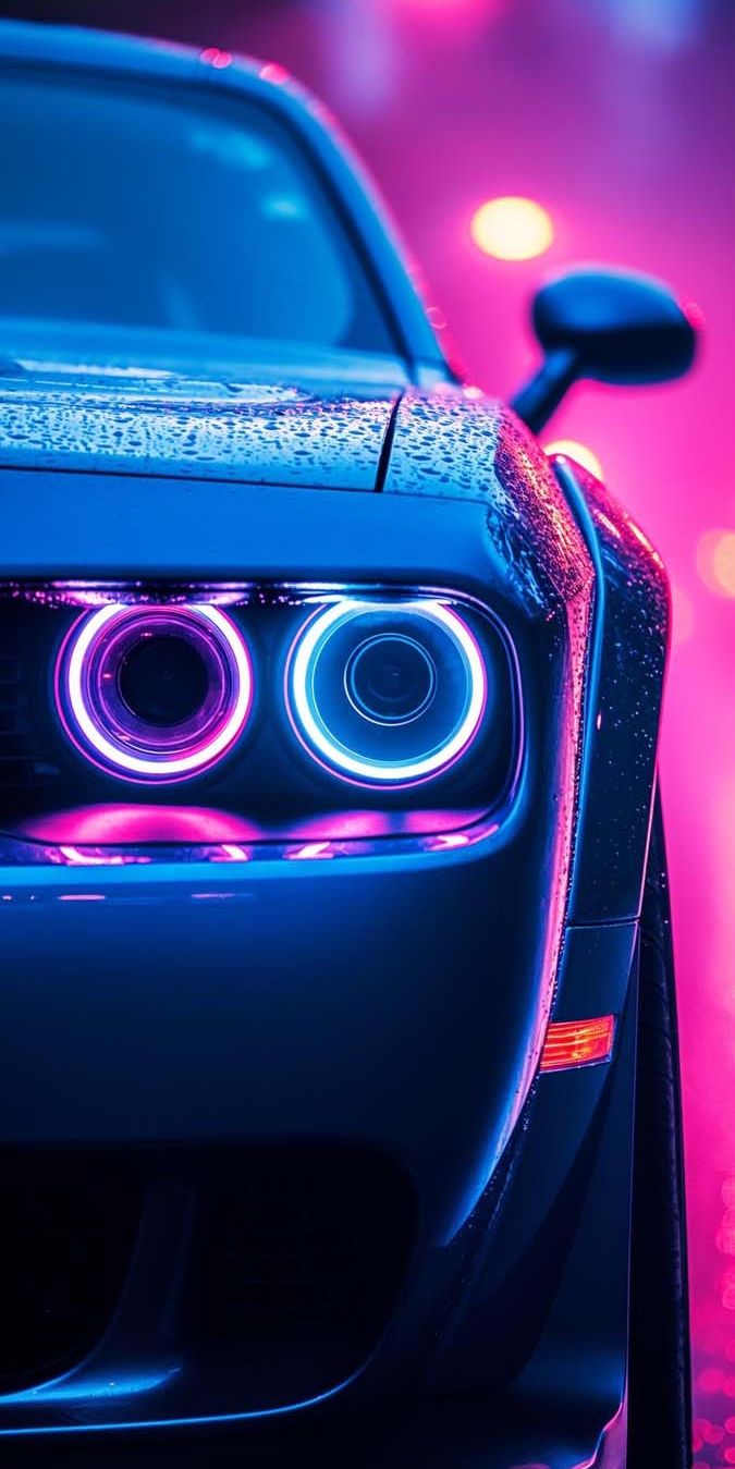 Dodge Challenger Front End with Lights On