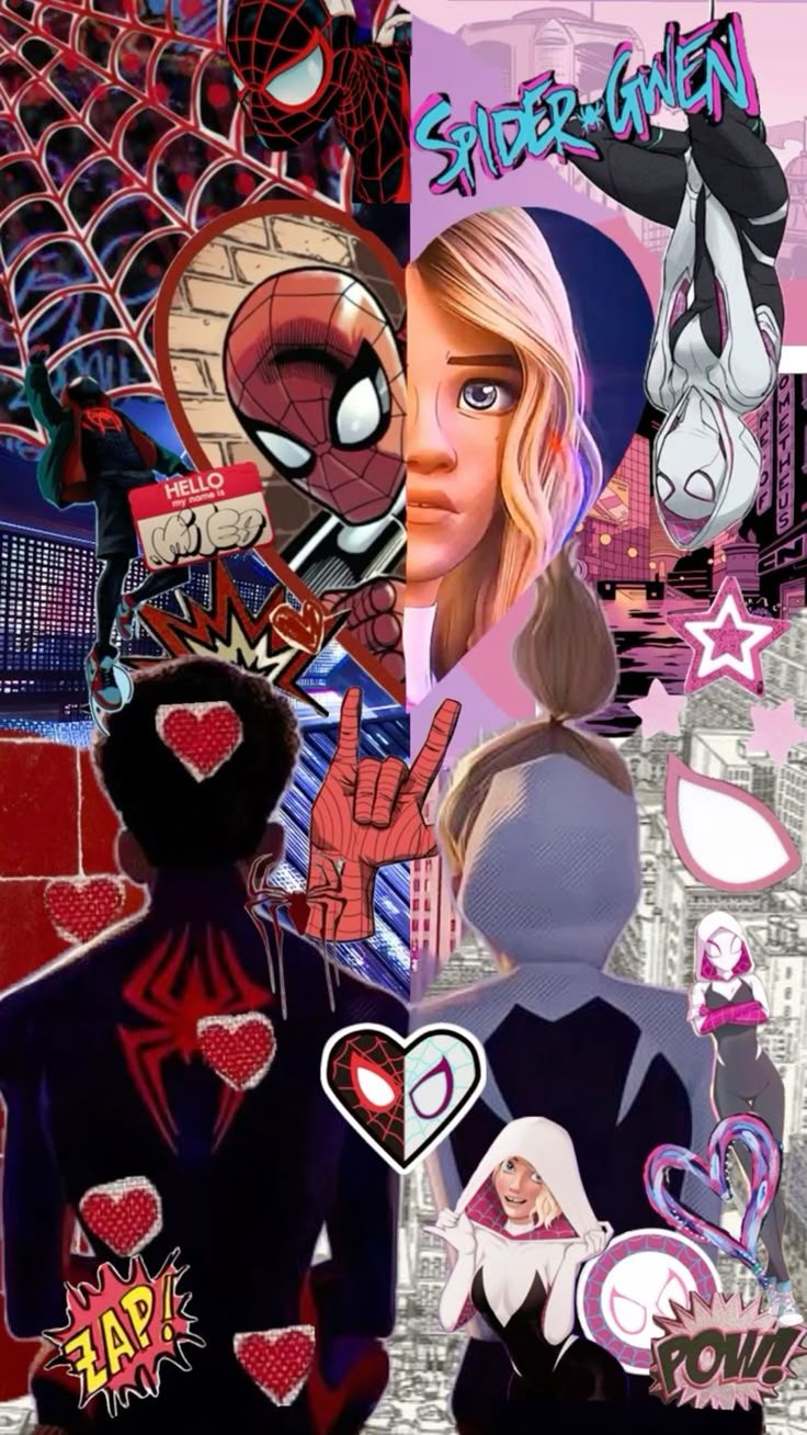 Miles Morales (Spiderman) And Gwen Stacy (Spider Gwen) Wallpaper