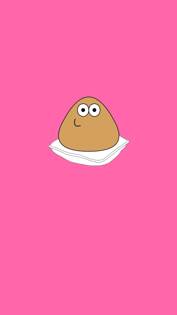 pou wallpaper in hot pink
