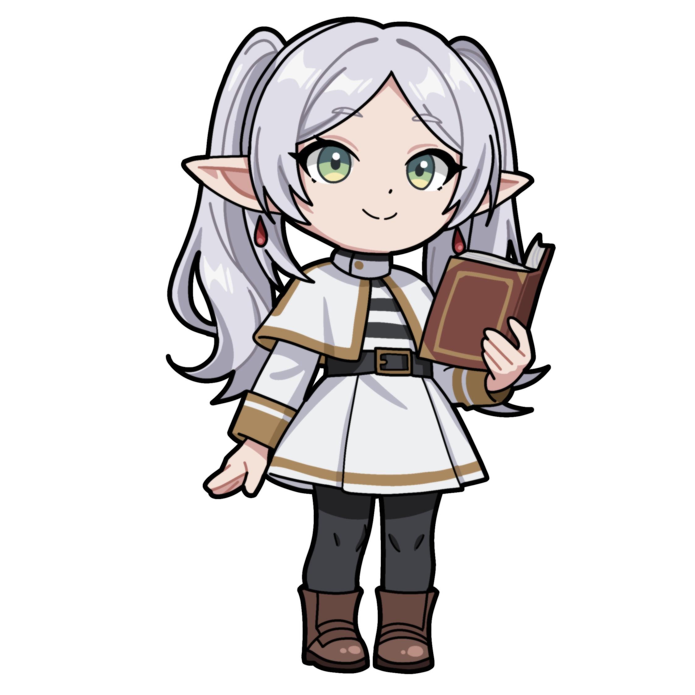I made a chibi Frieren. What useless grimoire do you think she's reading?