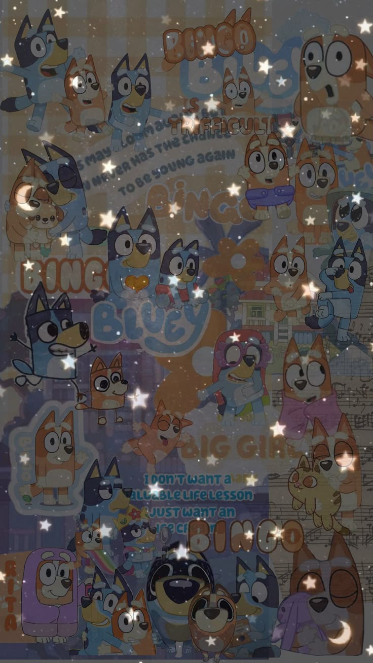 BLUEYYEYEYEYEYE #bluey #bingo #collage #show #wallpaper #music #vibes