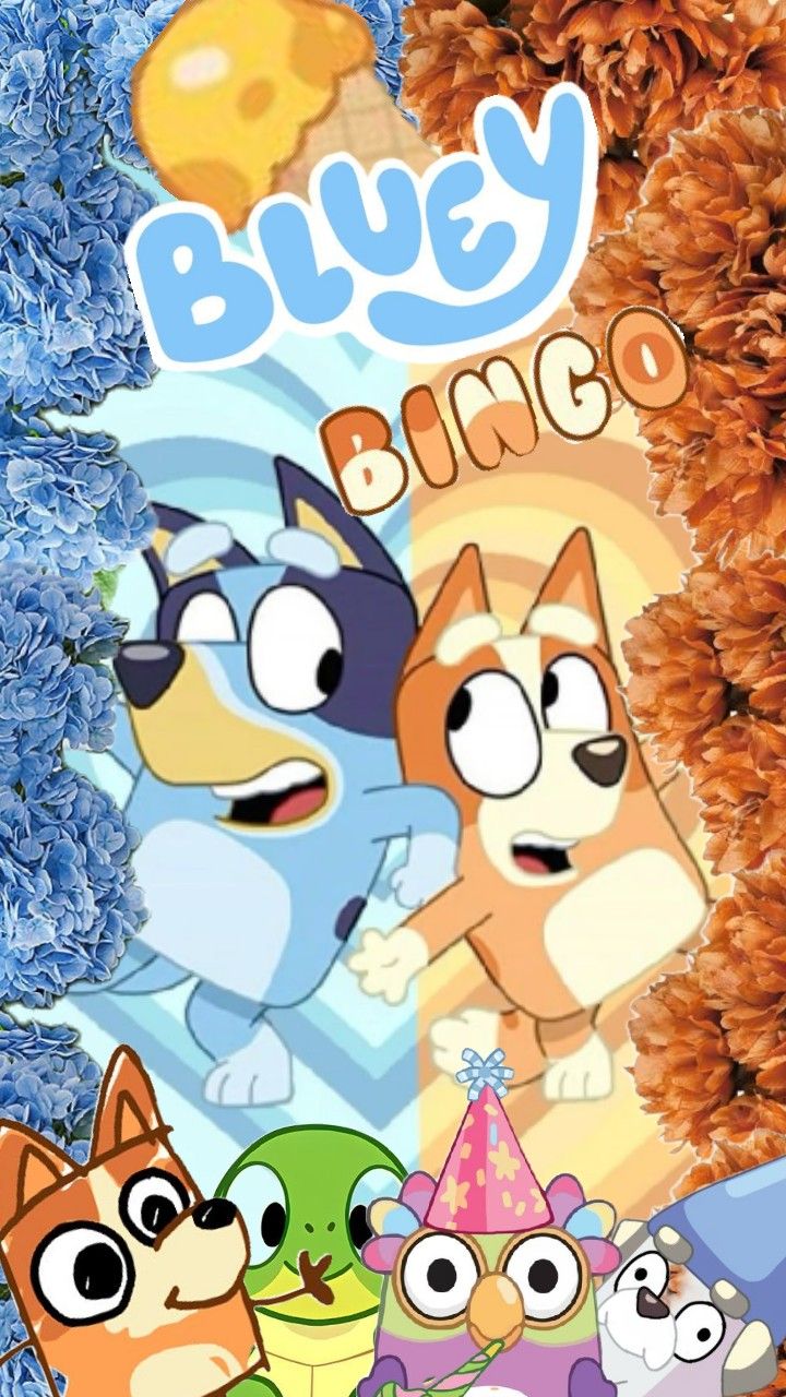 Bluey and bingo wallpaper #bluey #blueyandbingo #kidsshow #banditheeler #heelerfamily