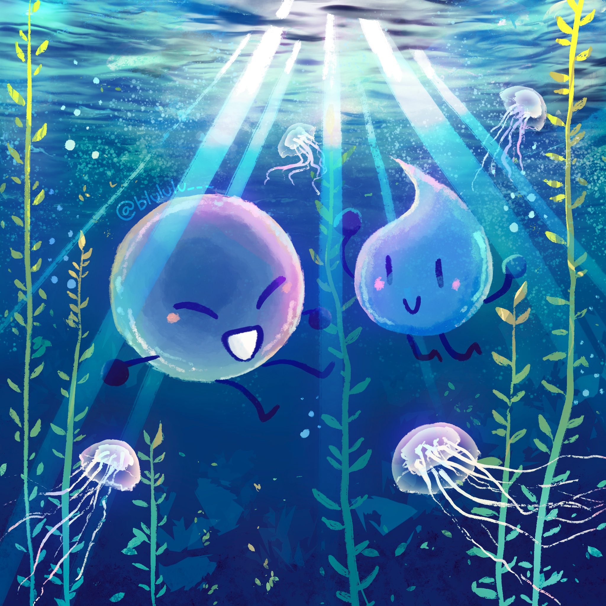 lulu and teardrop defy logic ! #bubblebfdi #teardropbfdi #bfdi #bfb #bfdi #bfbfanart #bfdifanart #bfdibubble #idfb #tpot #jacknjellify #procreate #fanart #digitalartist #digitalart