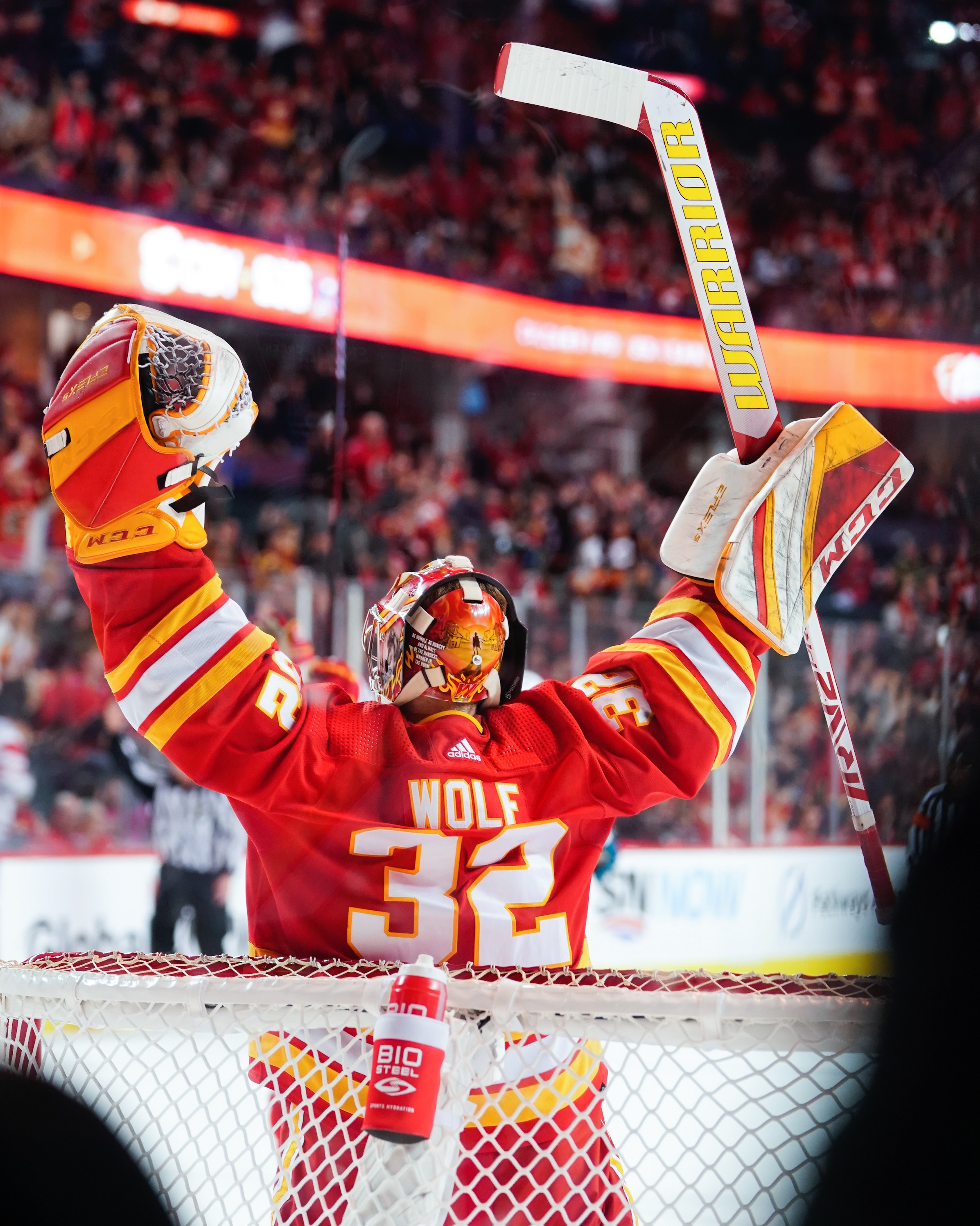 NHL NHL game First NHL win Congrats to Dustin Wolf on one heck of a debut!