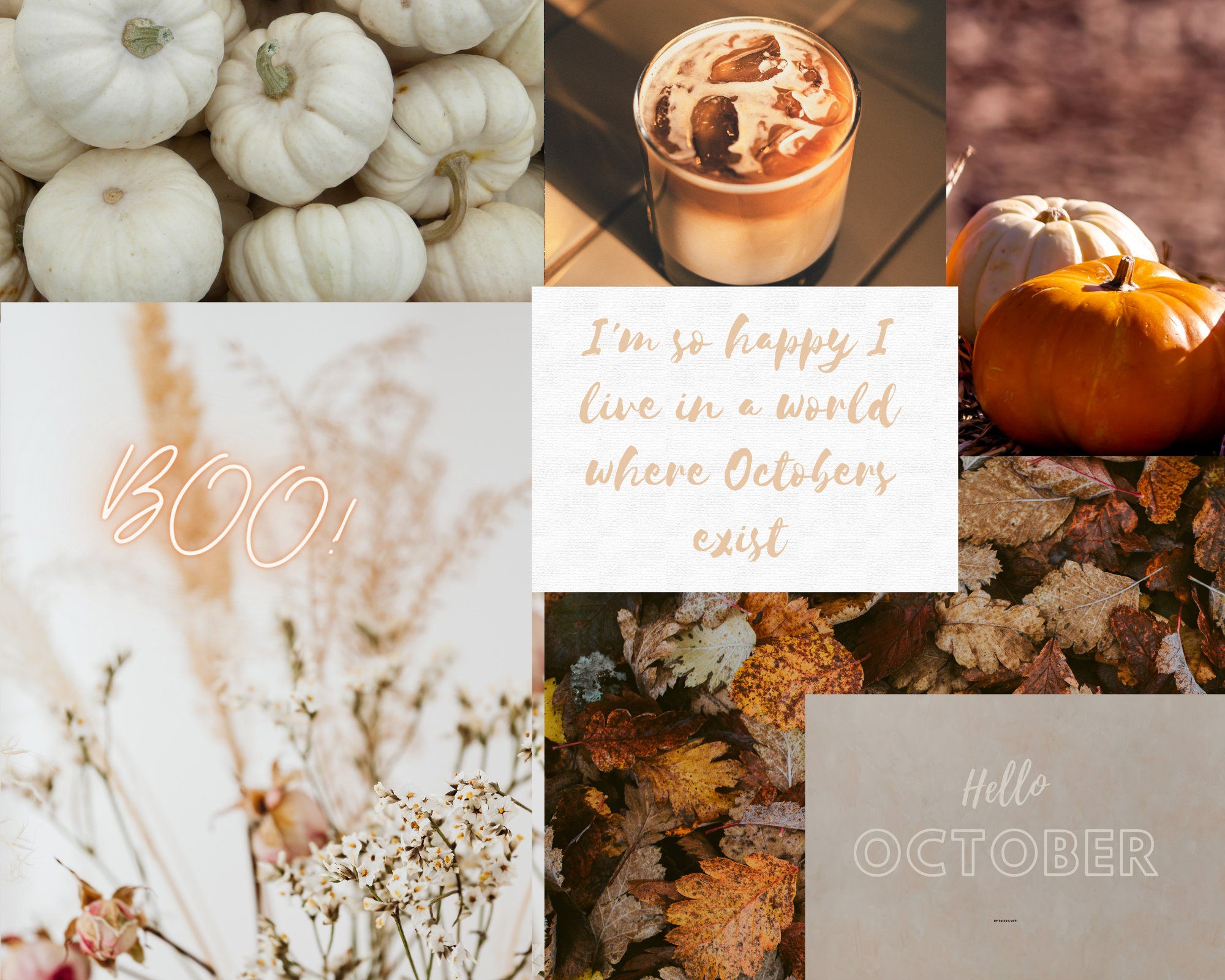 October wallpaper, Fall, cute, collage, macbook