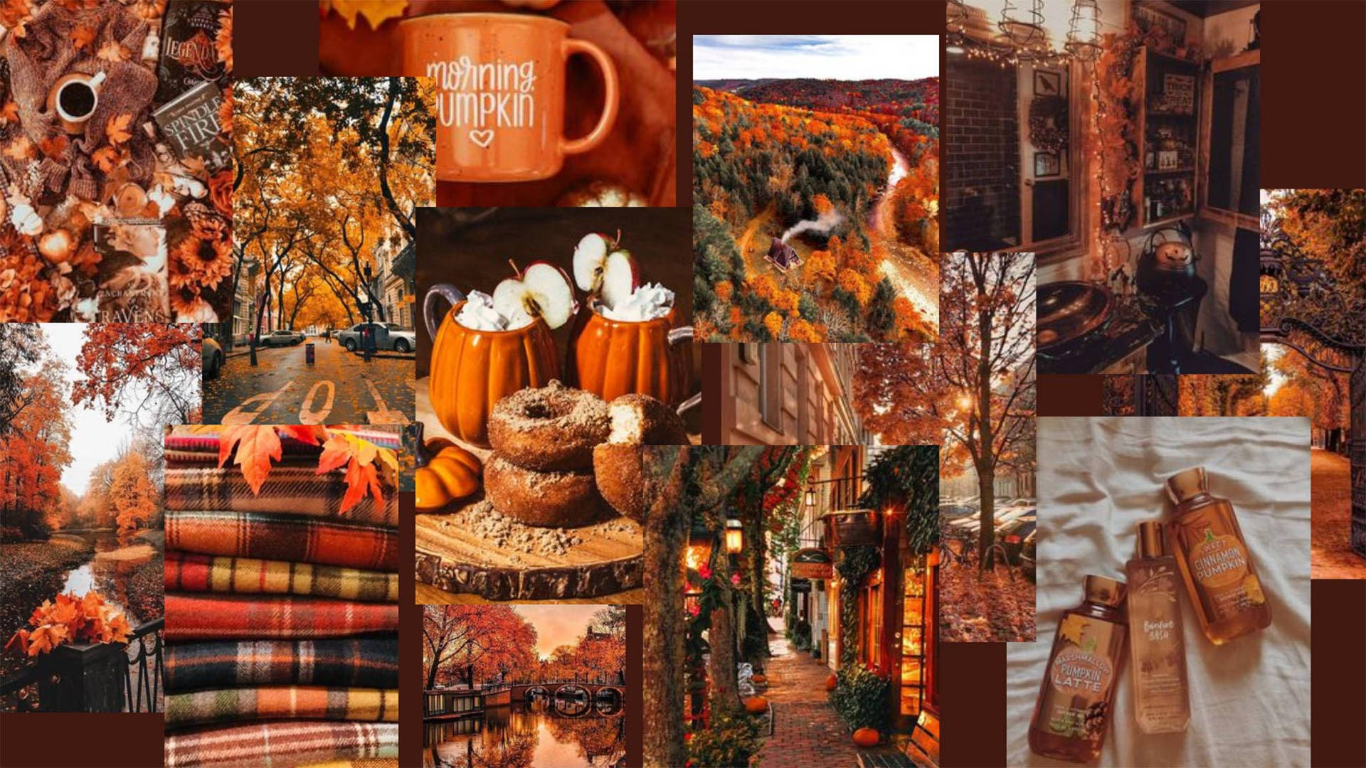Download Cute Fall Aesthetic Collage Art Wallpaper