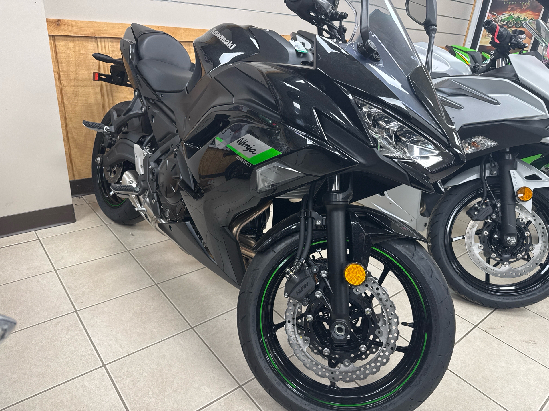 New 2025 Kawasaki Ninja 650 Metallic Spark Black / Metallic Flat Spark Black Motorcycles in Topsham, Maine