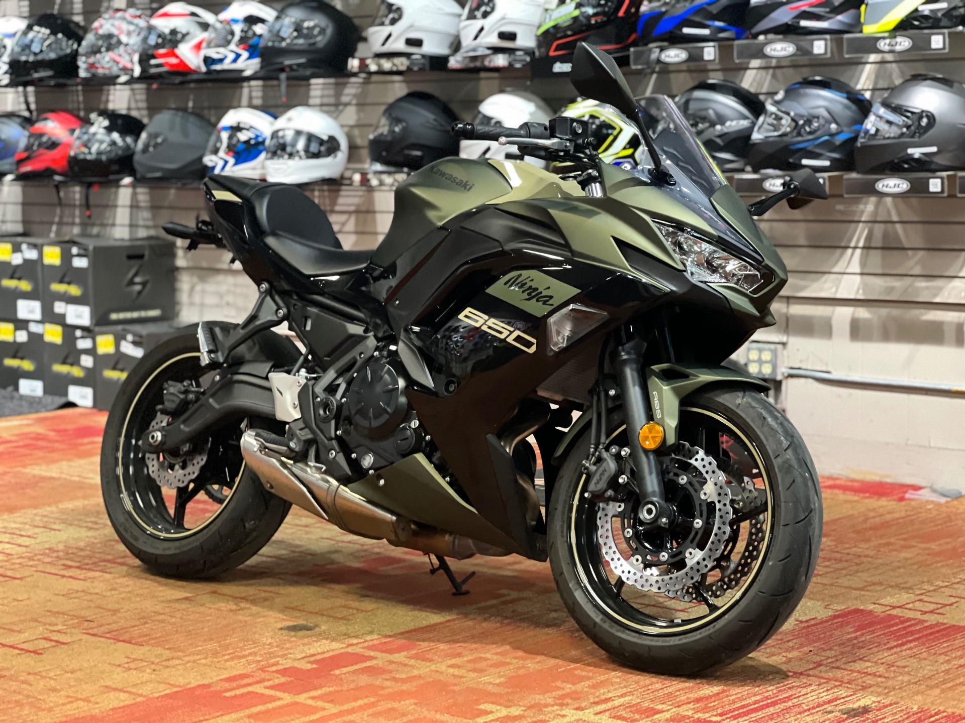 Used 2024 Kawasaki Ninja 650, Anderson IN. Specs, Price, Photo. Metallic Matte Covert Green / Metallic Spark Black / Pearl Sand Khaki U25 AC0045