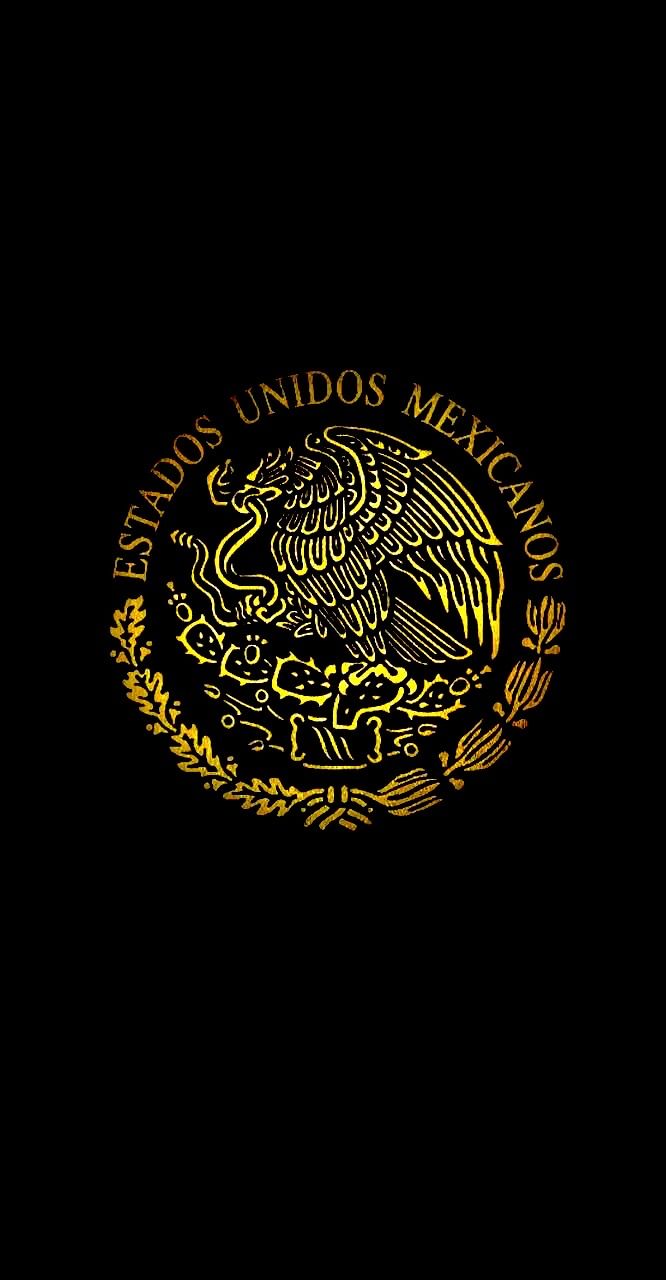 Mexican Coat of Arms on Black Background