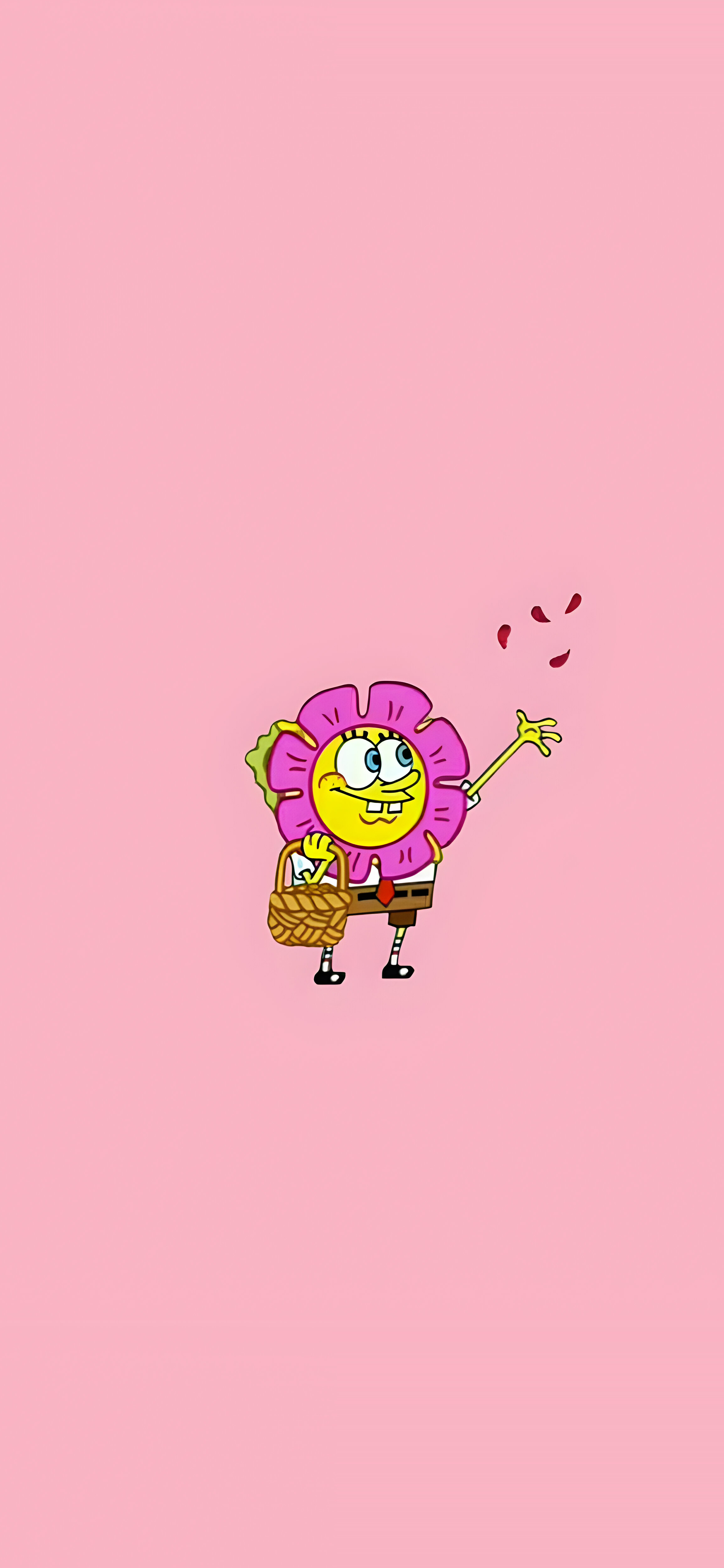 SpongeBob Flower Costume Pink Wallpaper