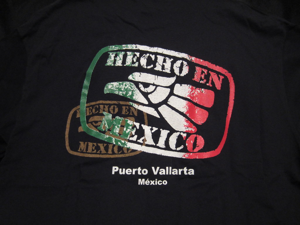Black Hecho En Mexico Puerto Vallarta Mexico, T Shirt With