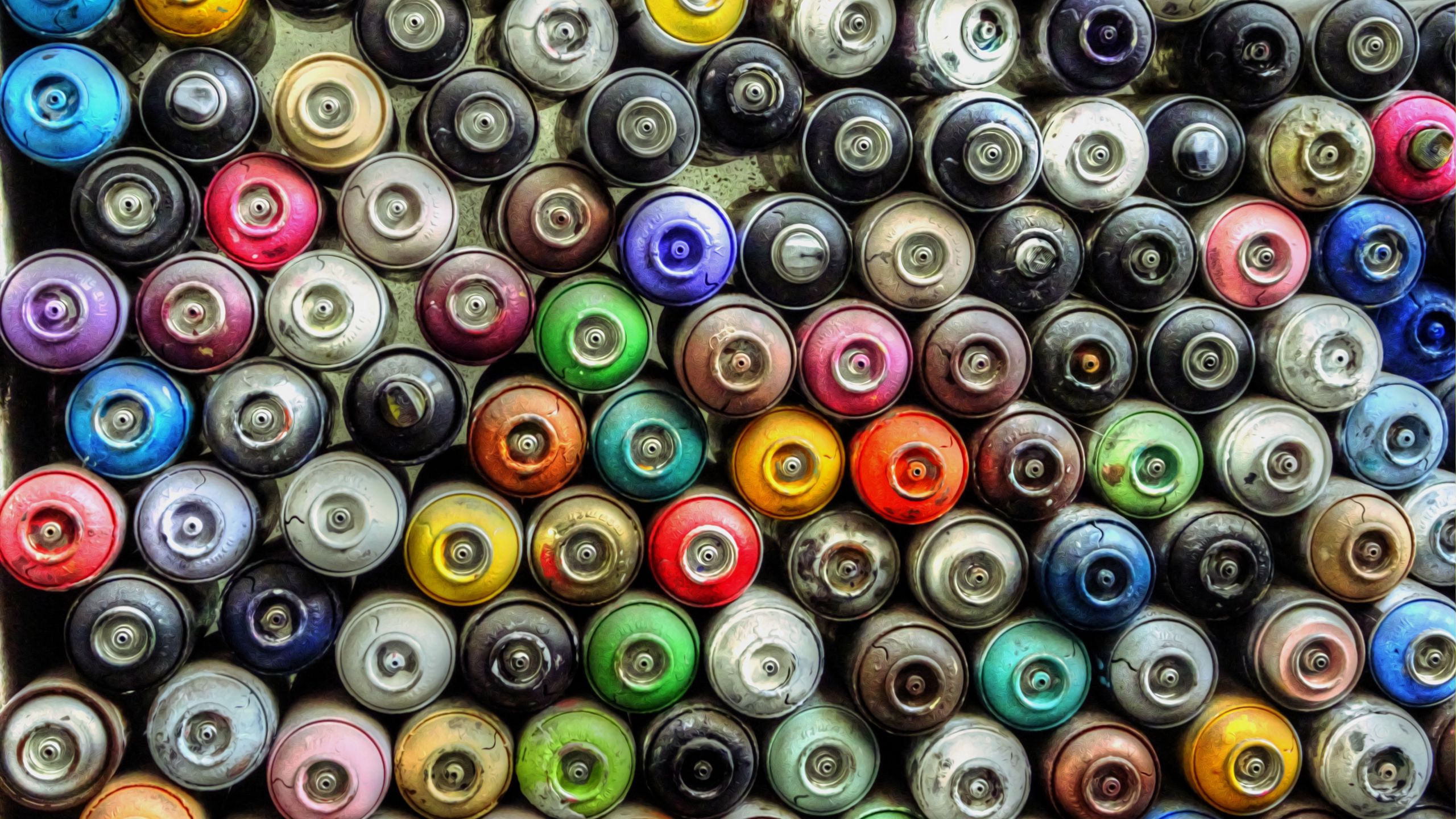 Download wallpaper 2560x1440 aerosol, paint, graffiti, cans widescreen 16:9 HD background
