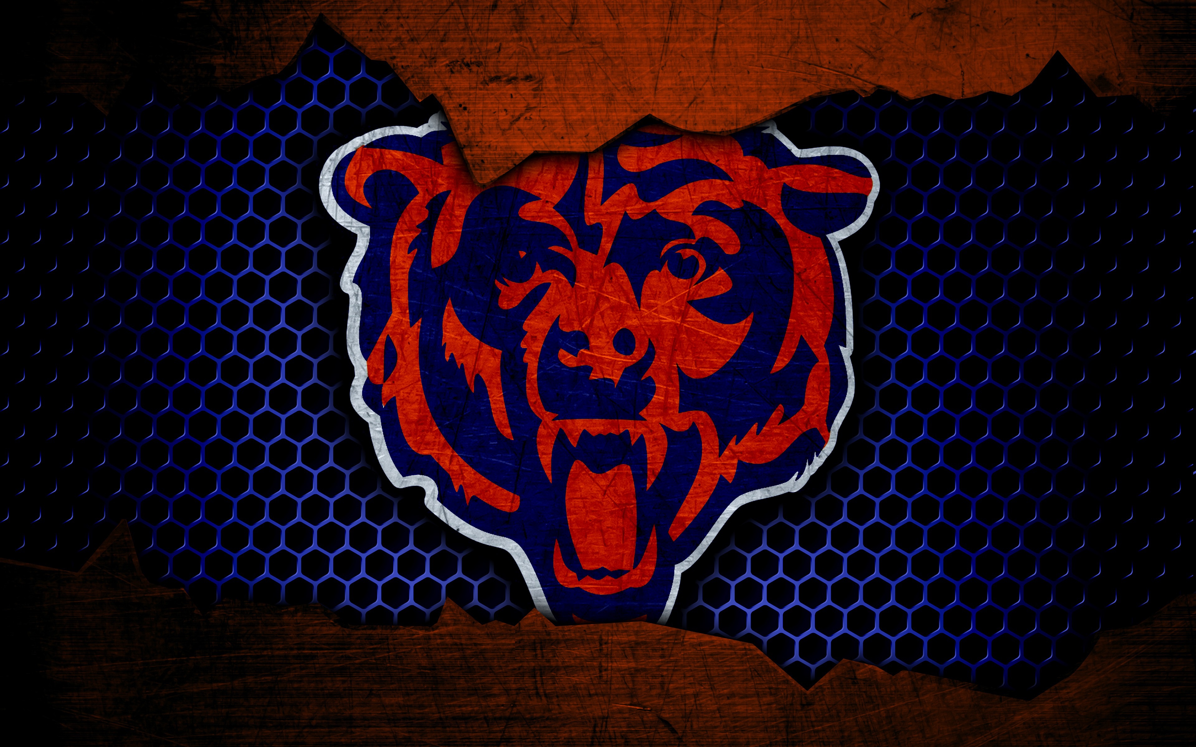 Wallpaper wallpaper, sport, logo, NFL, American football, Chicago Bears for mobile and desktop, section спорт, resolution 3840x2400