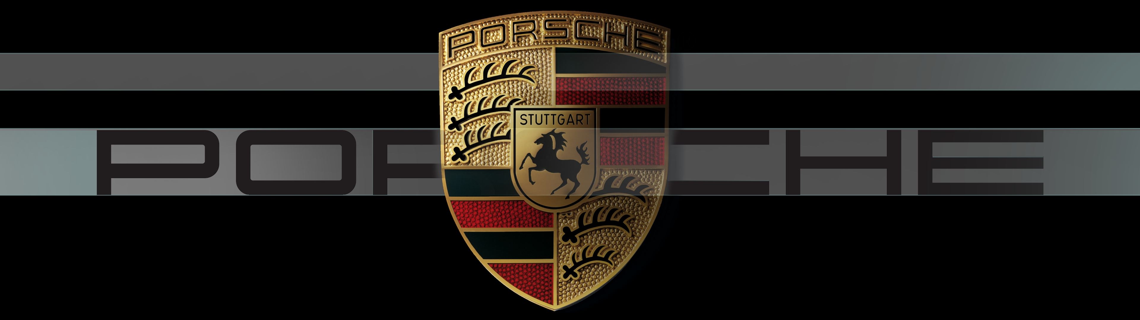 Porsche Logo Tripple Screen • Image • WallpaperFusion by Binary Fortress Software