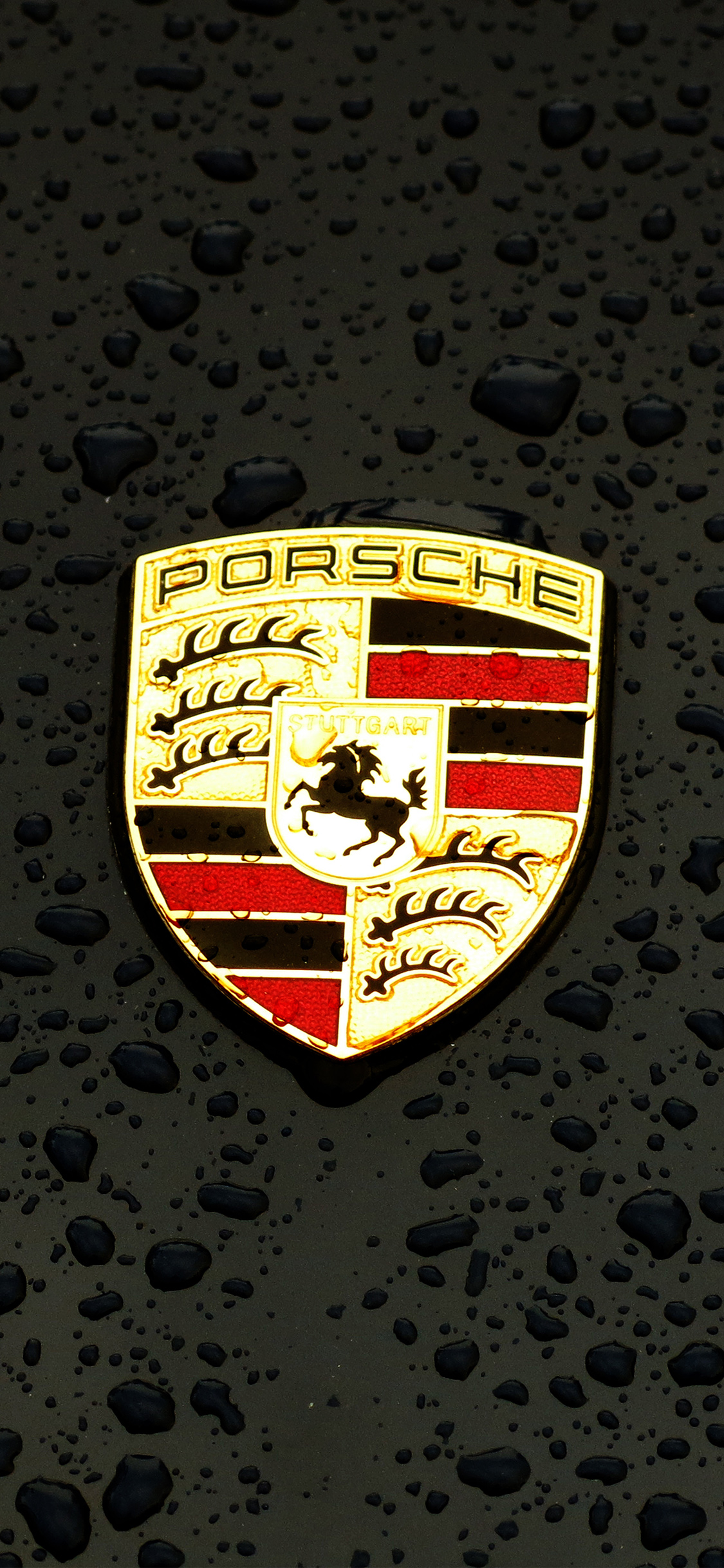 iPhone X wallpaper. porsche logo emblem car illustration art dark