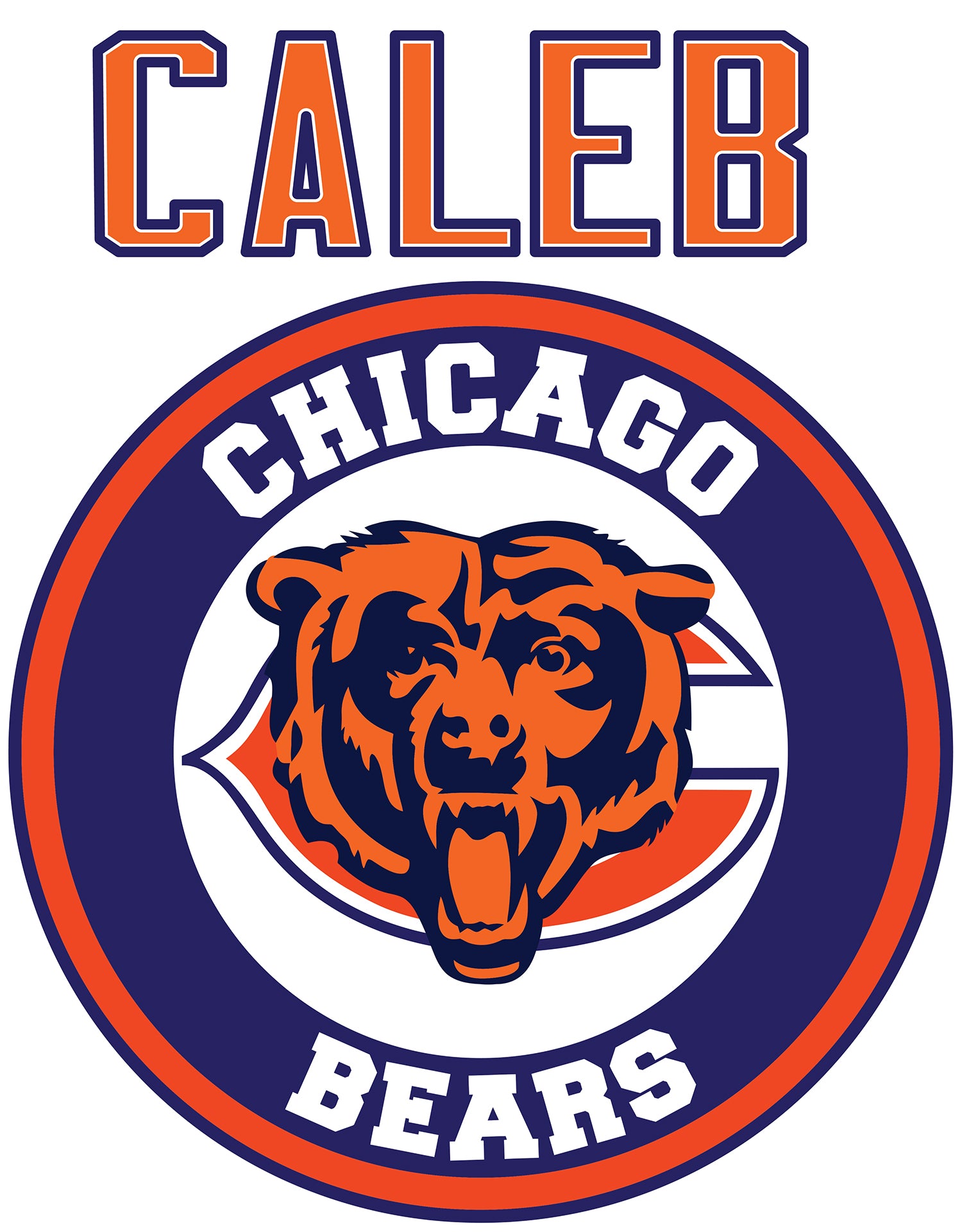 Chicago Bears Logo Personalized Custom Name Wall Sticker Decal WP318