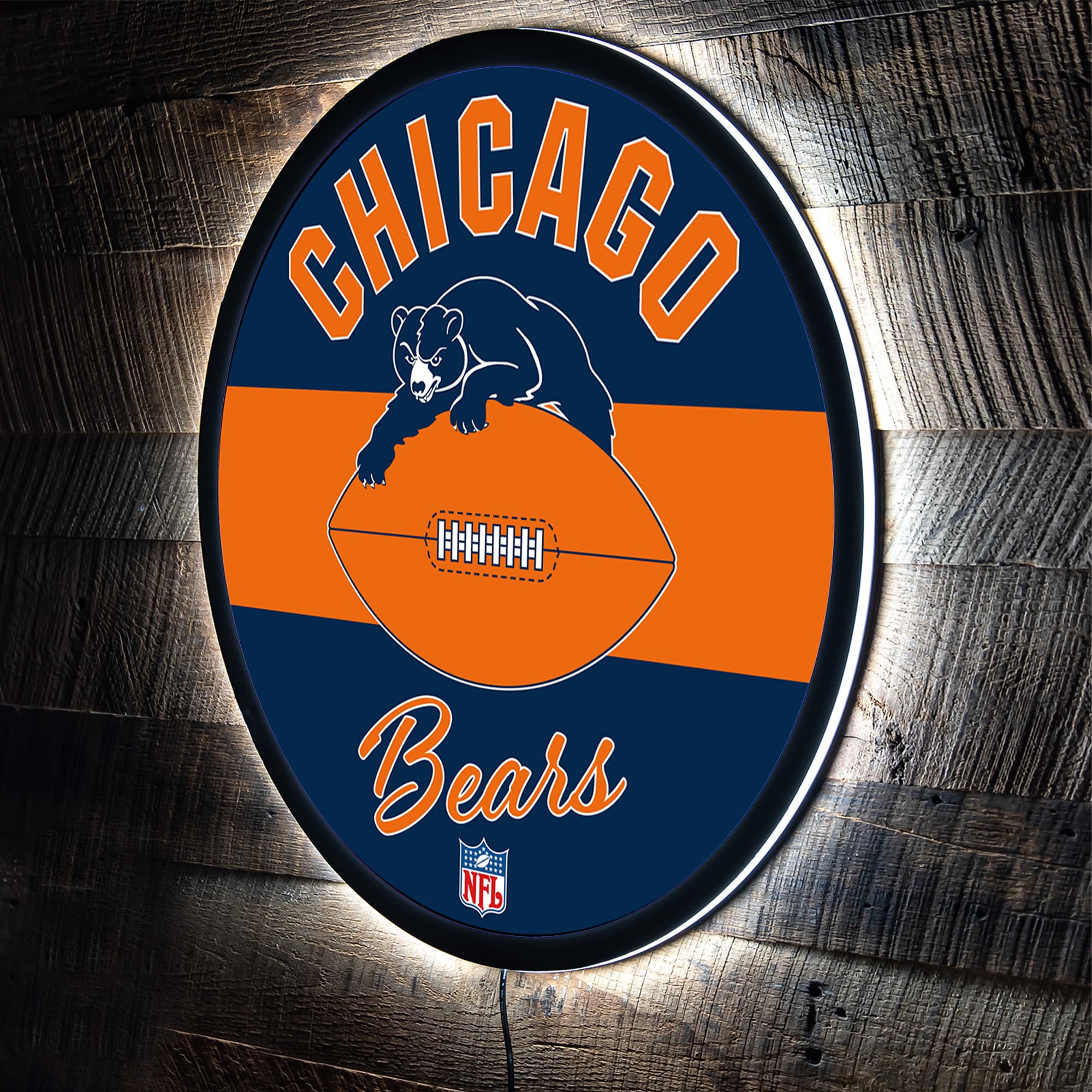 Chicago Bears 23 LED Retro Logo Round Wall Sign