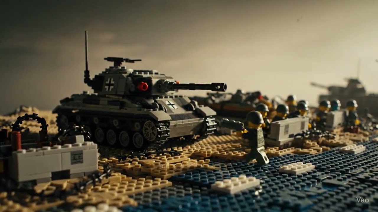 Expoding #lego #panzer #tank in #ww2 stop motion style