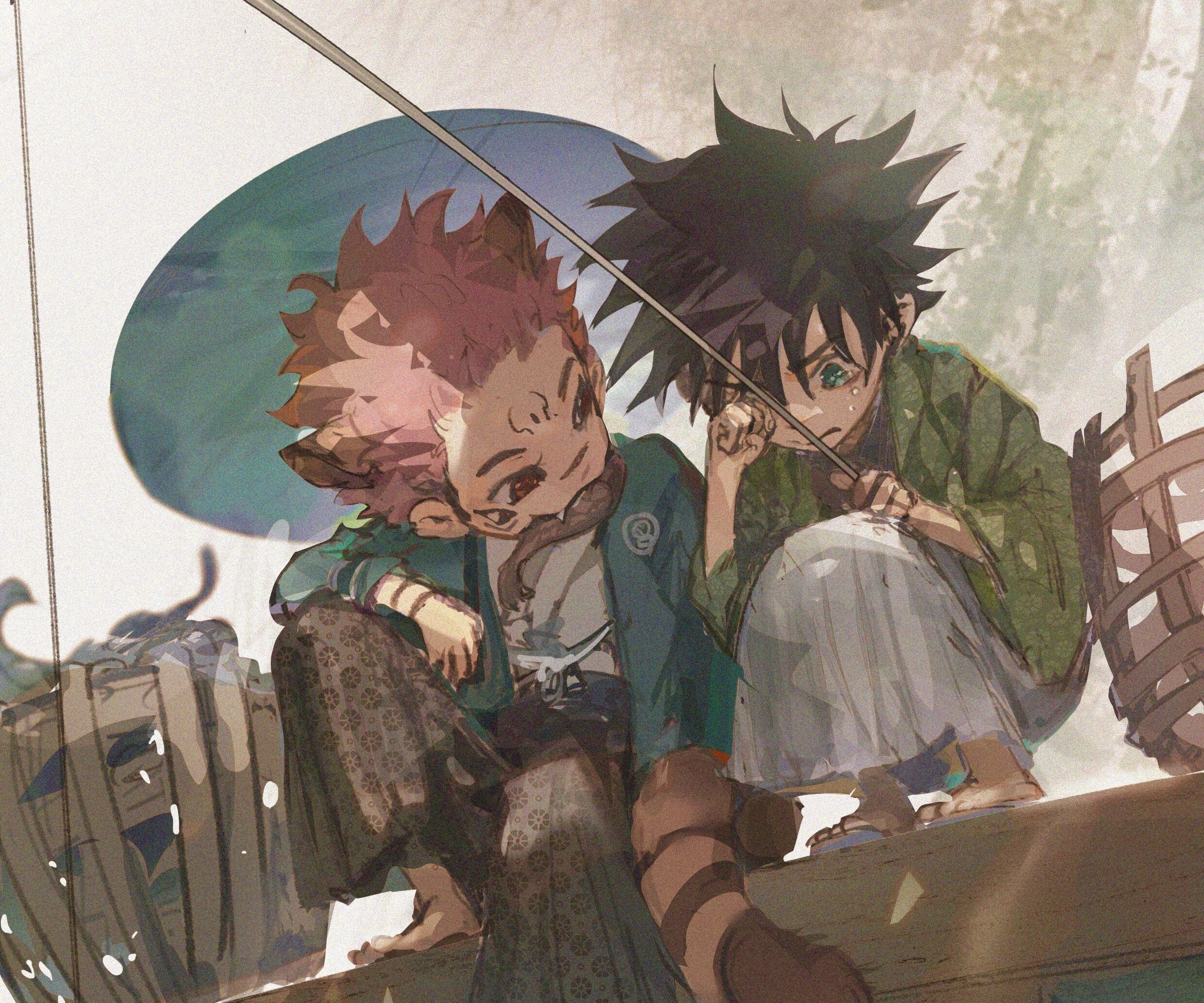 Sukuna & Megumi HD Wallpaper Kaisen Anime Art