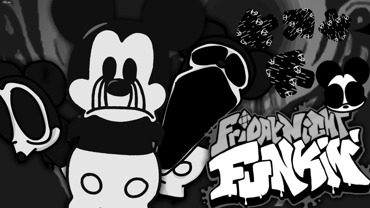 FNF V.S. Suicide Mickey Mouse.avi. Monochrome FULL HORROR MOD [HARD]