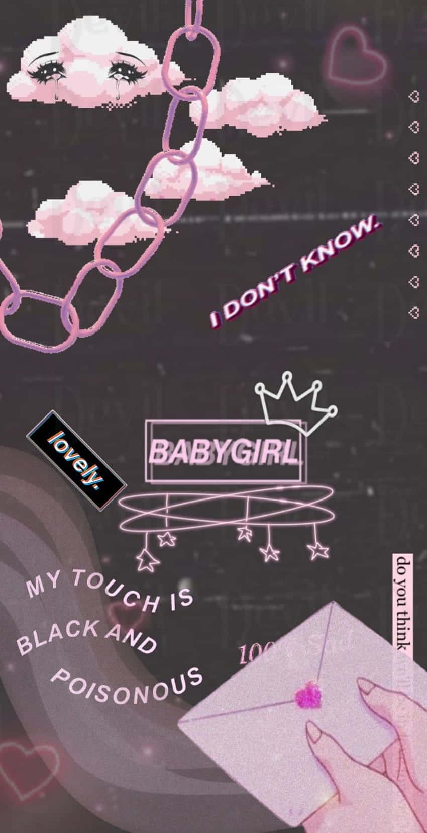 Download A Pink And Black Picture With The Words Baby Girl Wallpaper