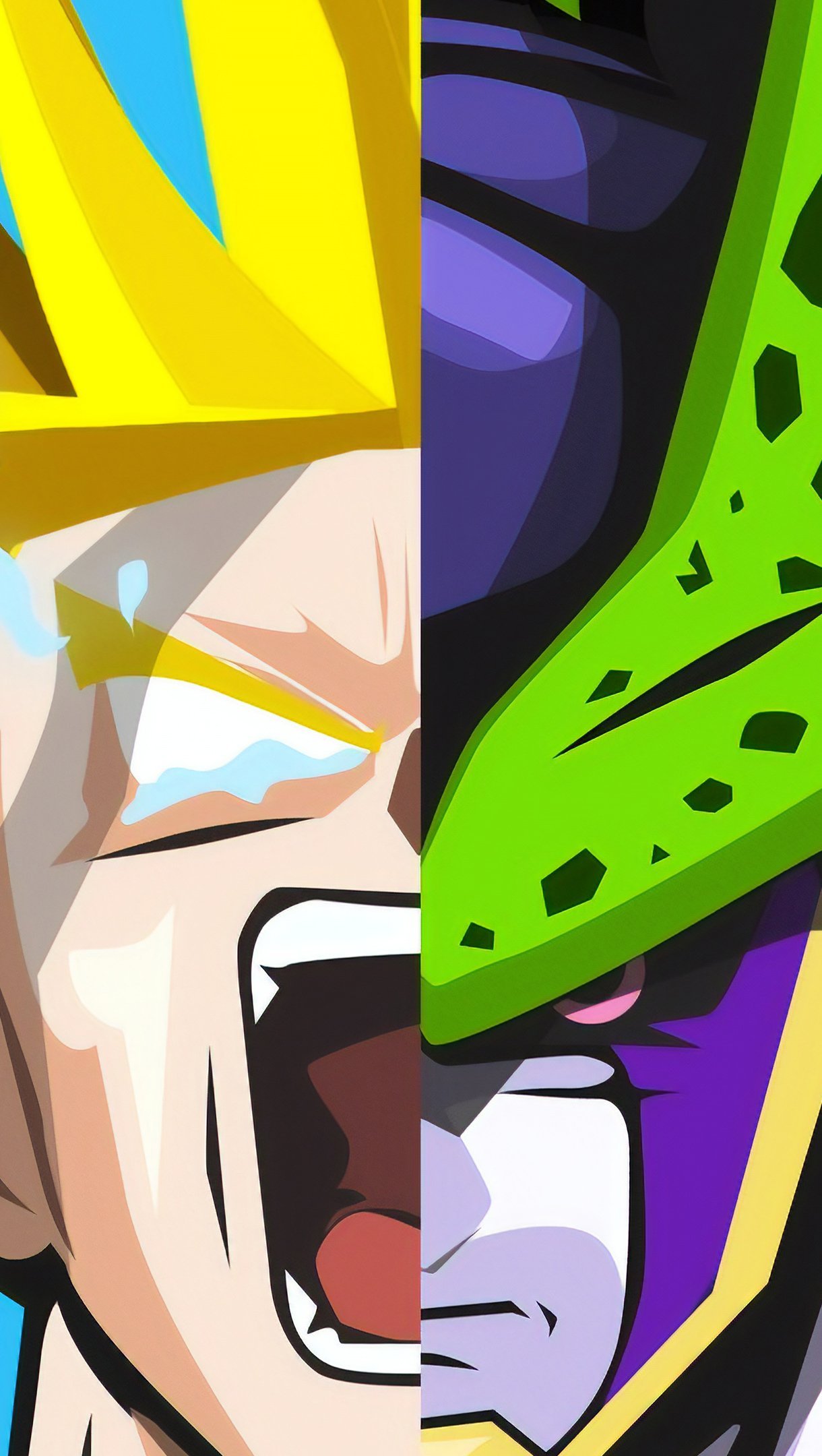 Goku and Cell from Dragon Ball Anime Wallpaper 4k for iPhone and Mobile Phone