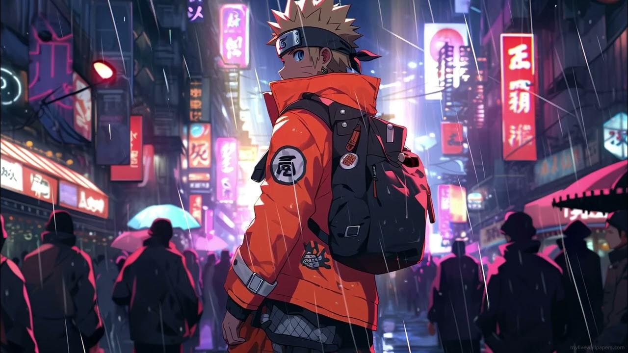 Cyberpunk Naruto Rainy Street Live Wallpaper Engine