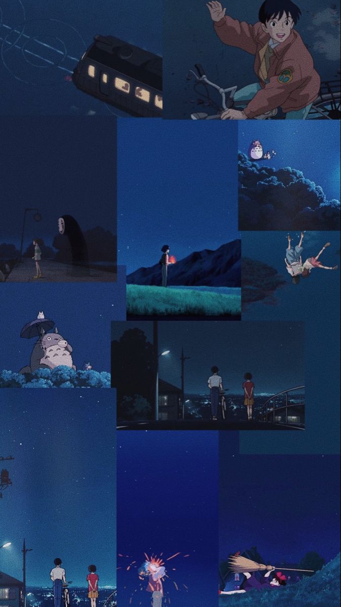 Studio Ghibli night time aesthetic wallpaper