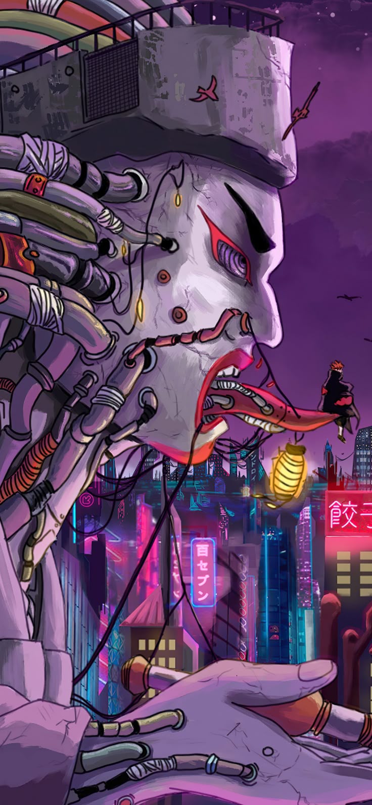 Amegakure From Naruto Shippuden In A Cyberpunk World Wallpaper for IPhone XS Max, 1242x2688 Games Picture, Background and Image
