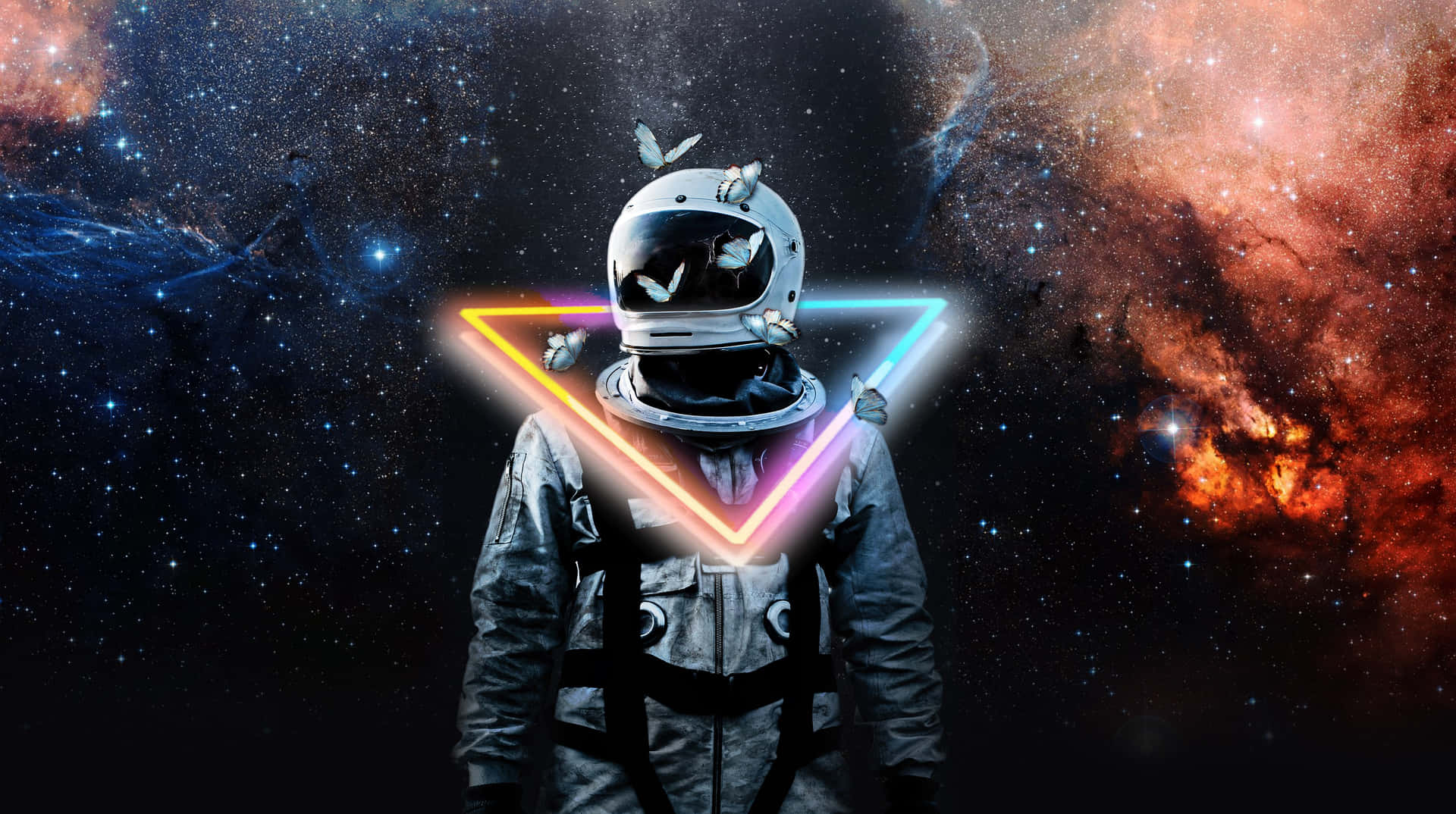 Neon Astronaut Wallpaper
