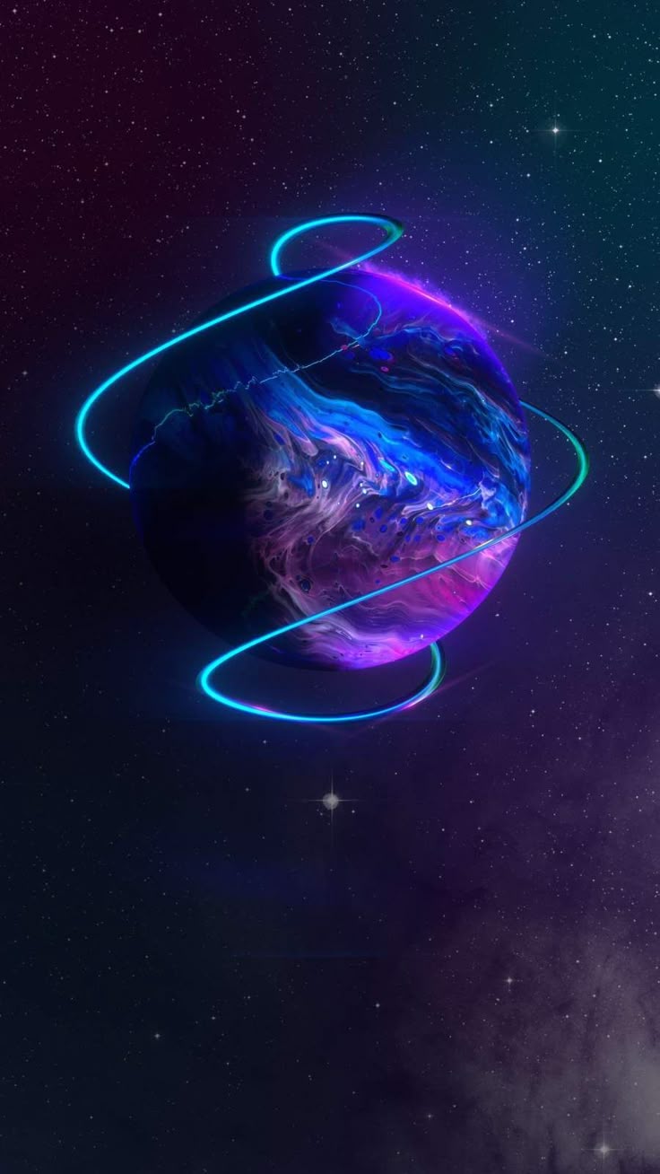 Neon Planet iPhone Wallpaper Glitch Wallpaper, Planets Wallpaper, Cute AB