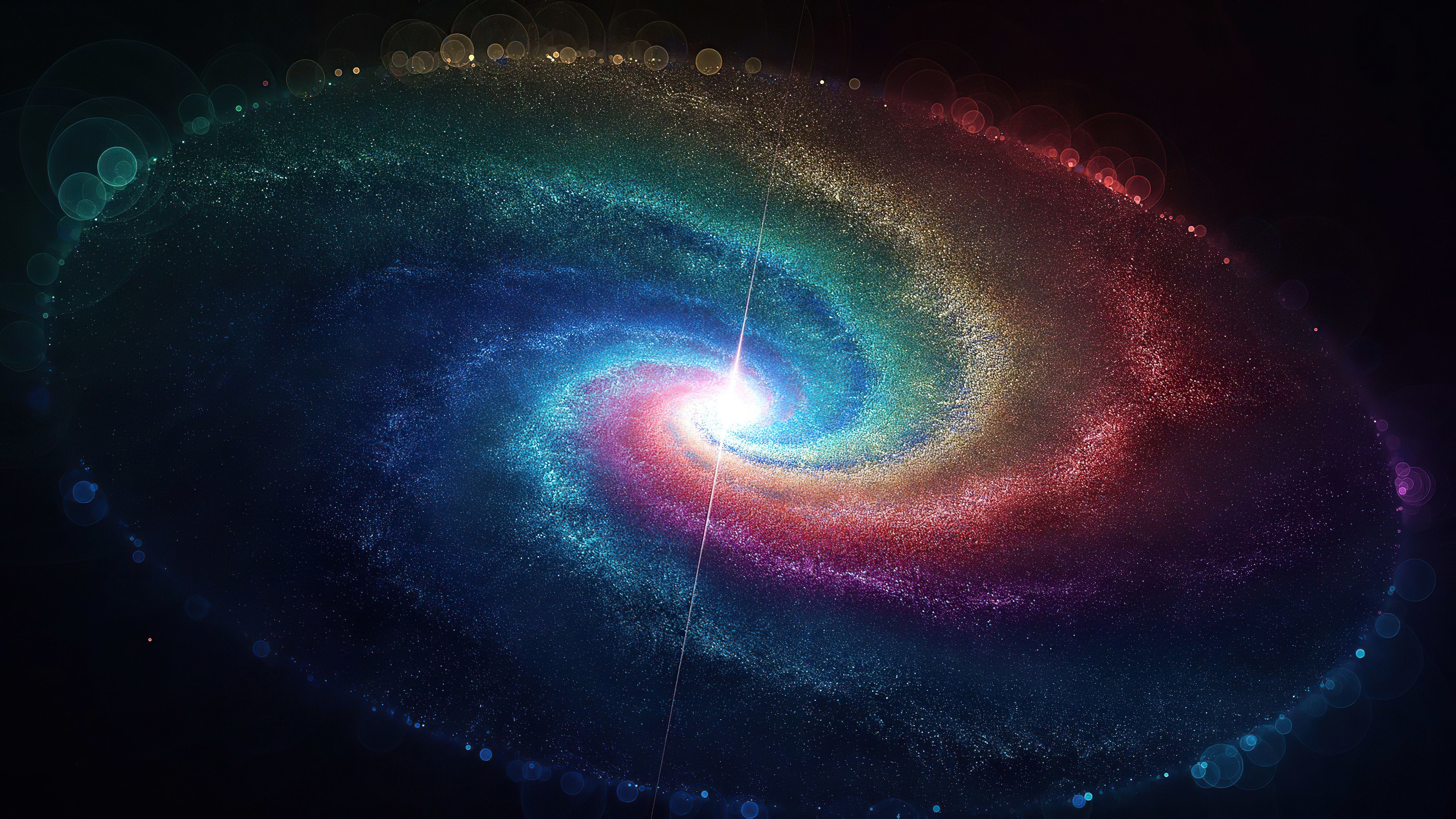 Fantastic space spiral with neon light Desktop wallpaper 600x382