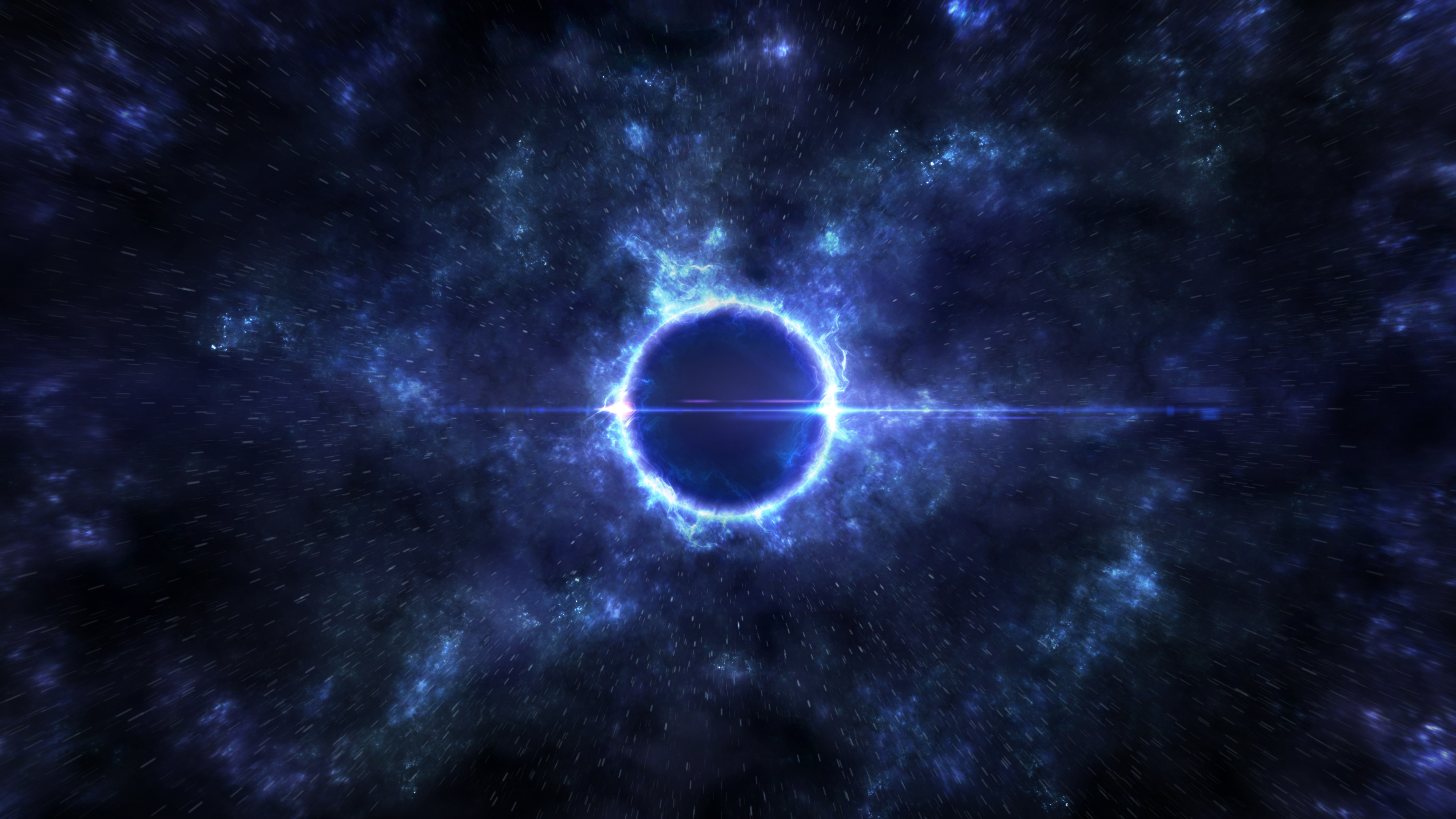 Neon bright circle in the starry sky Desktop wallpaper 2560x1600