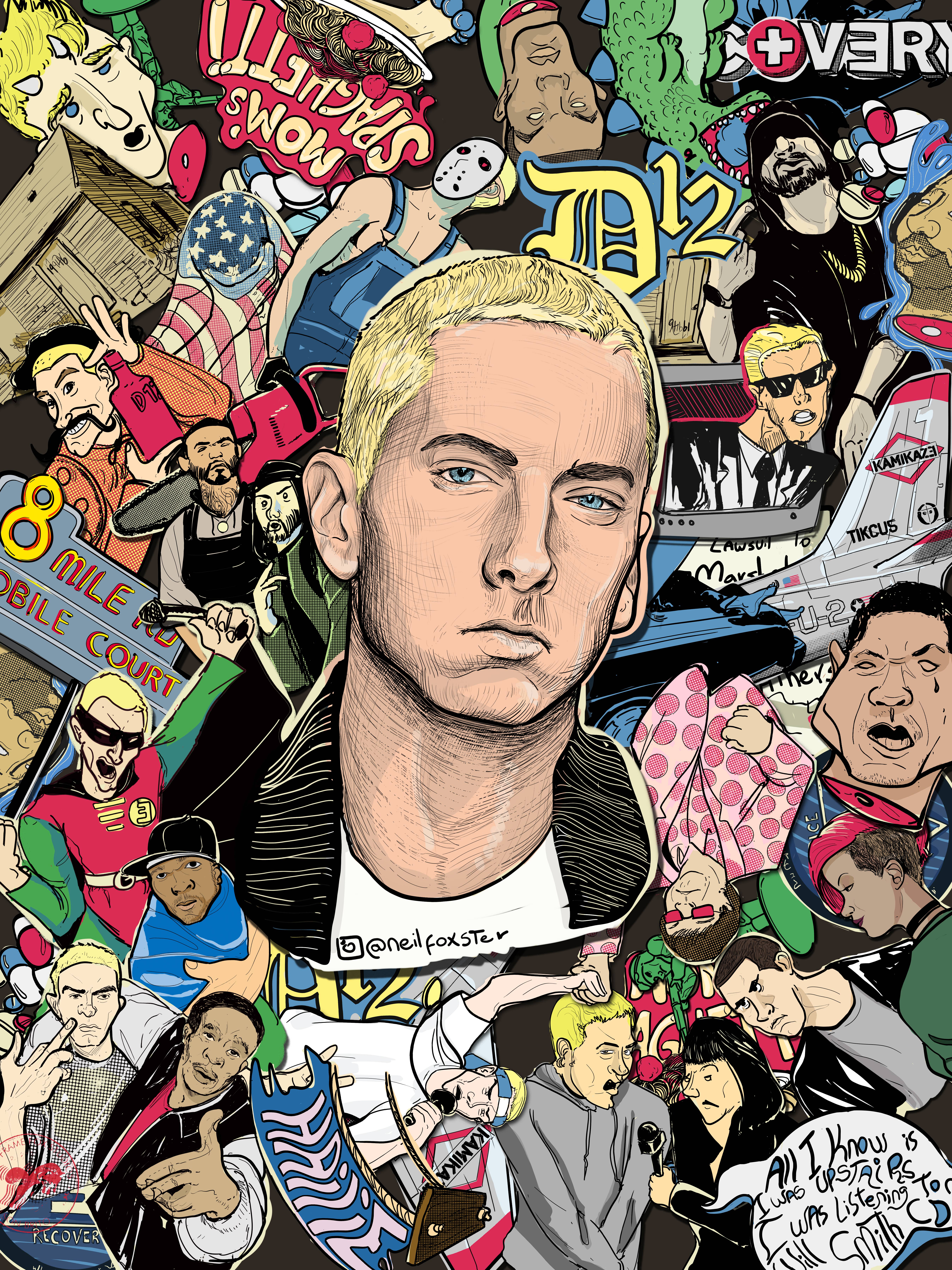 Poster of Eminem and the Best Moments Throughout the Years!