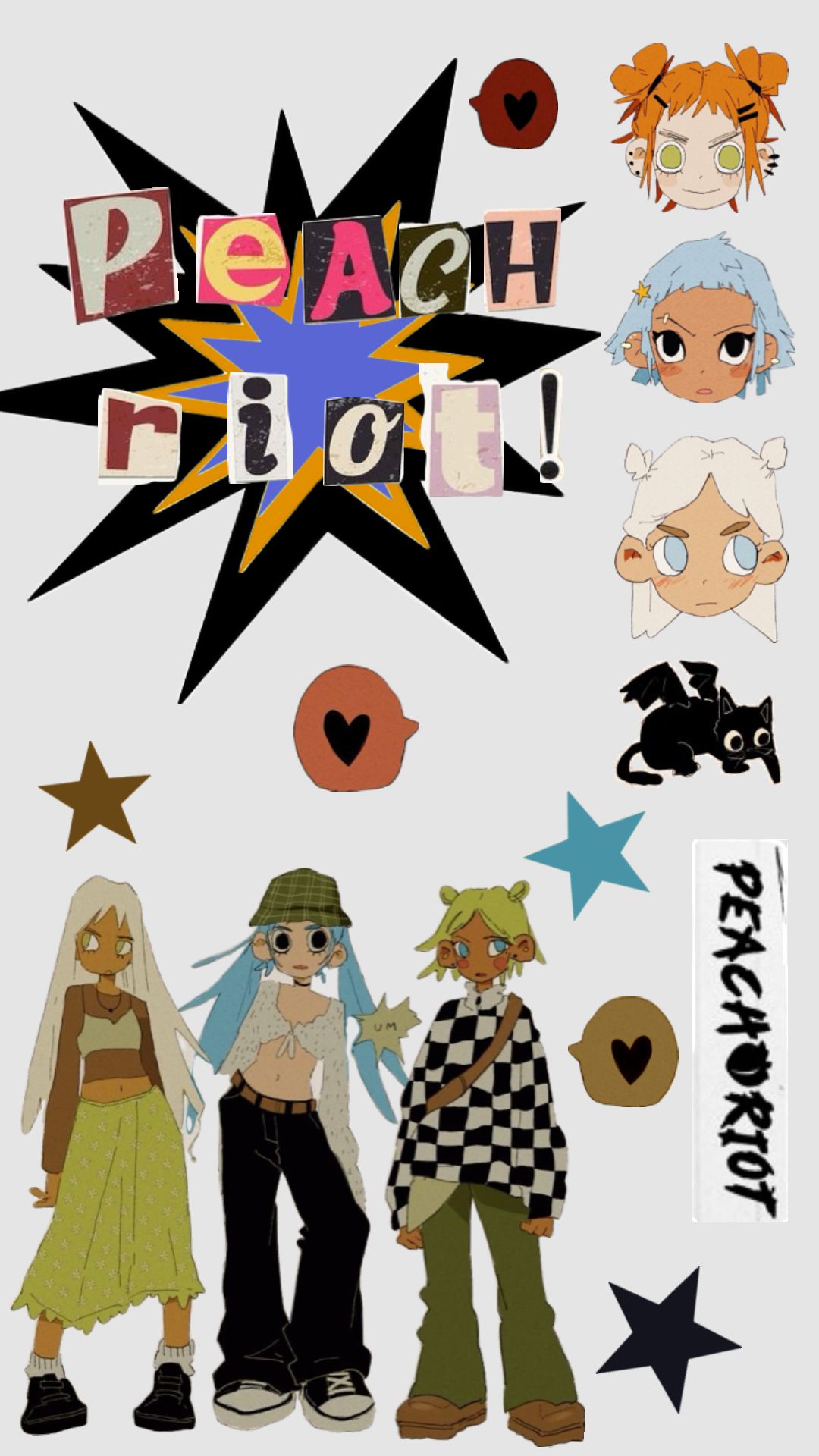 peach riot!!! # #aesthetic #wallpaper #wallpaperart #art #peachriot #fyp #music #peachriotwallpaper #libbyframe #band