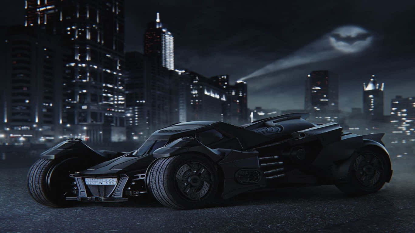 Download 1366x768 Batmobile Background Batman Logo