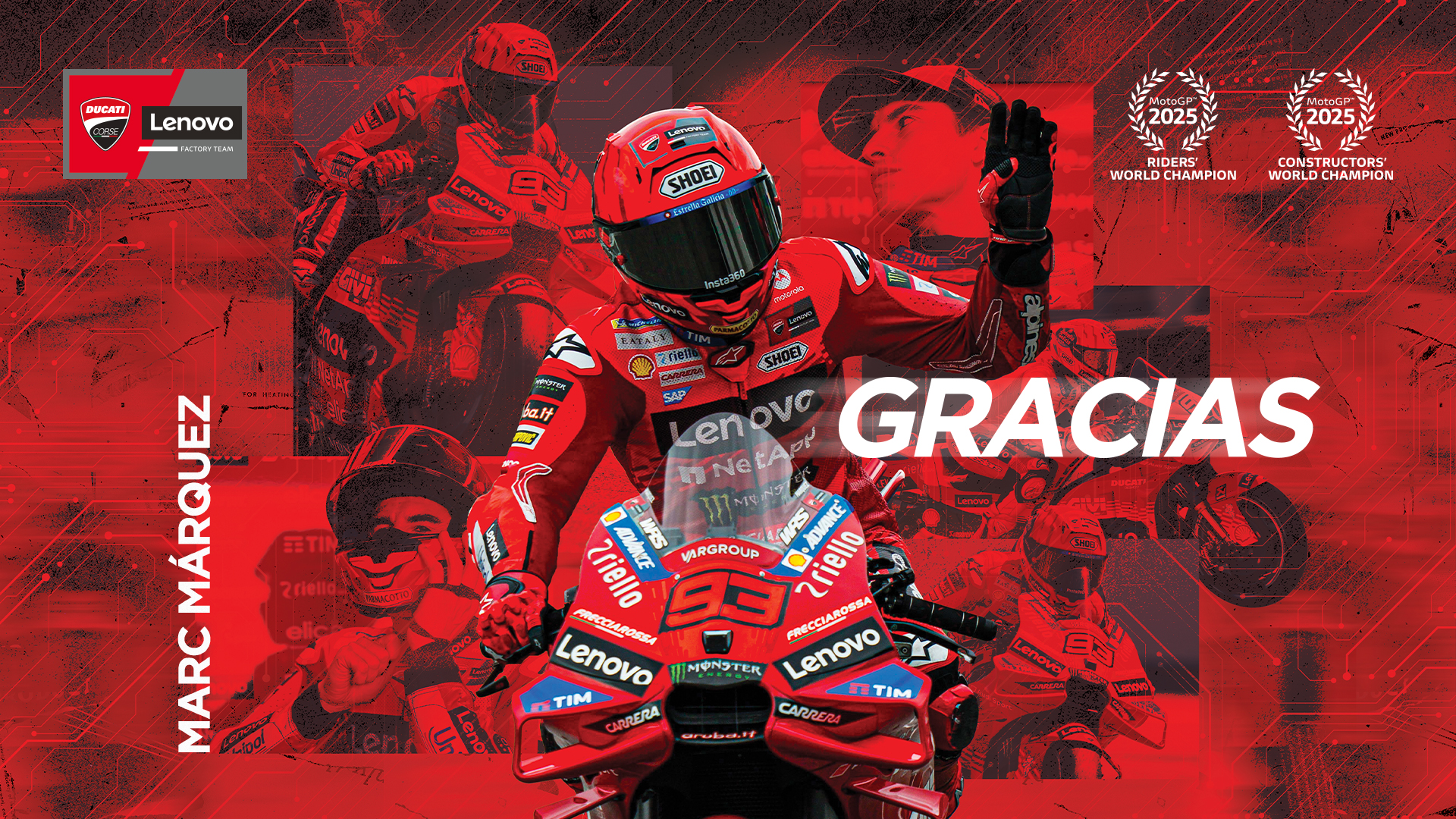Yuanqing Yang to the Ducati Lenovo Team and for winning the Riders' World title! In a sport won by milliseconds, it takes instinct, engineering, and technology working
