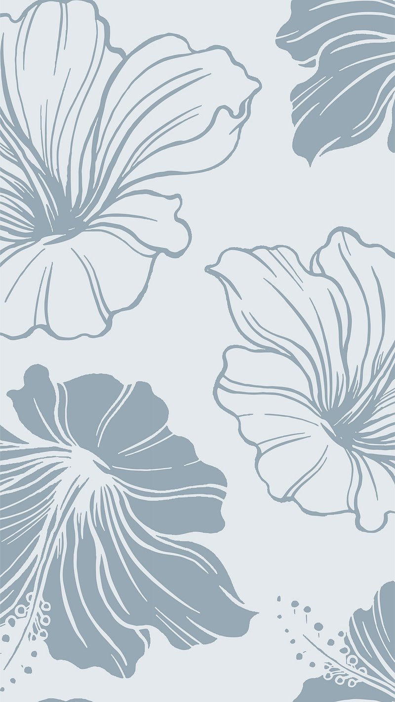 Blue hibiscus mobile wallpaper, vintage