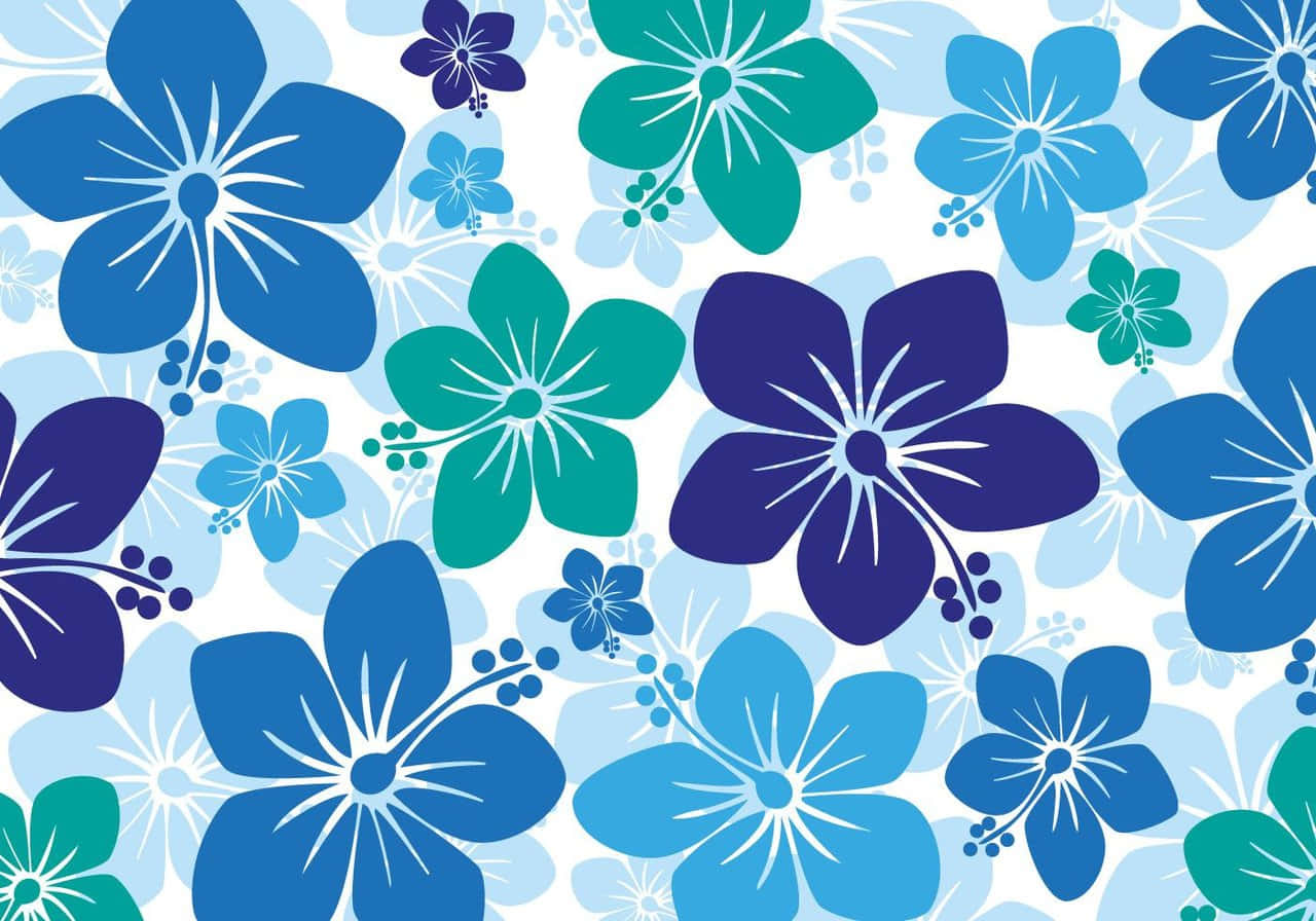 Download Shade Of Blue Hibiscus In Hawaiian Background
