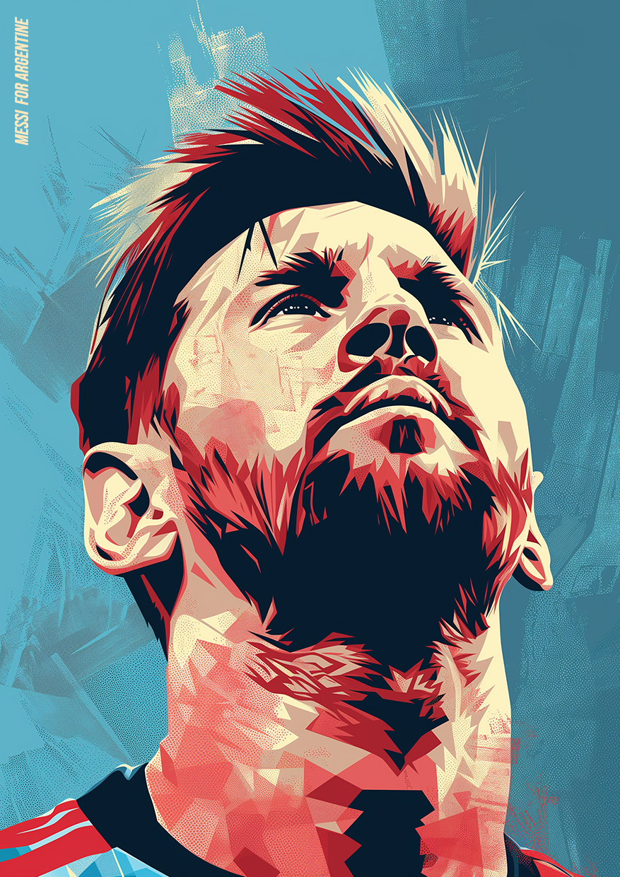 Lionel Messi Argentina poster, wallpaper, digital download