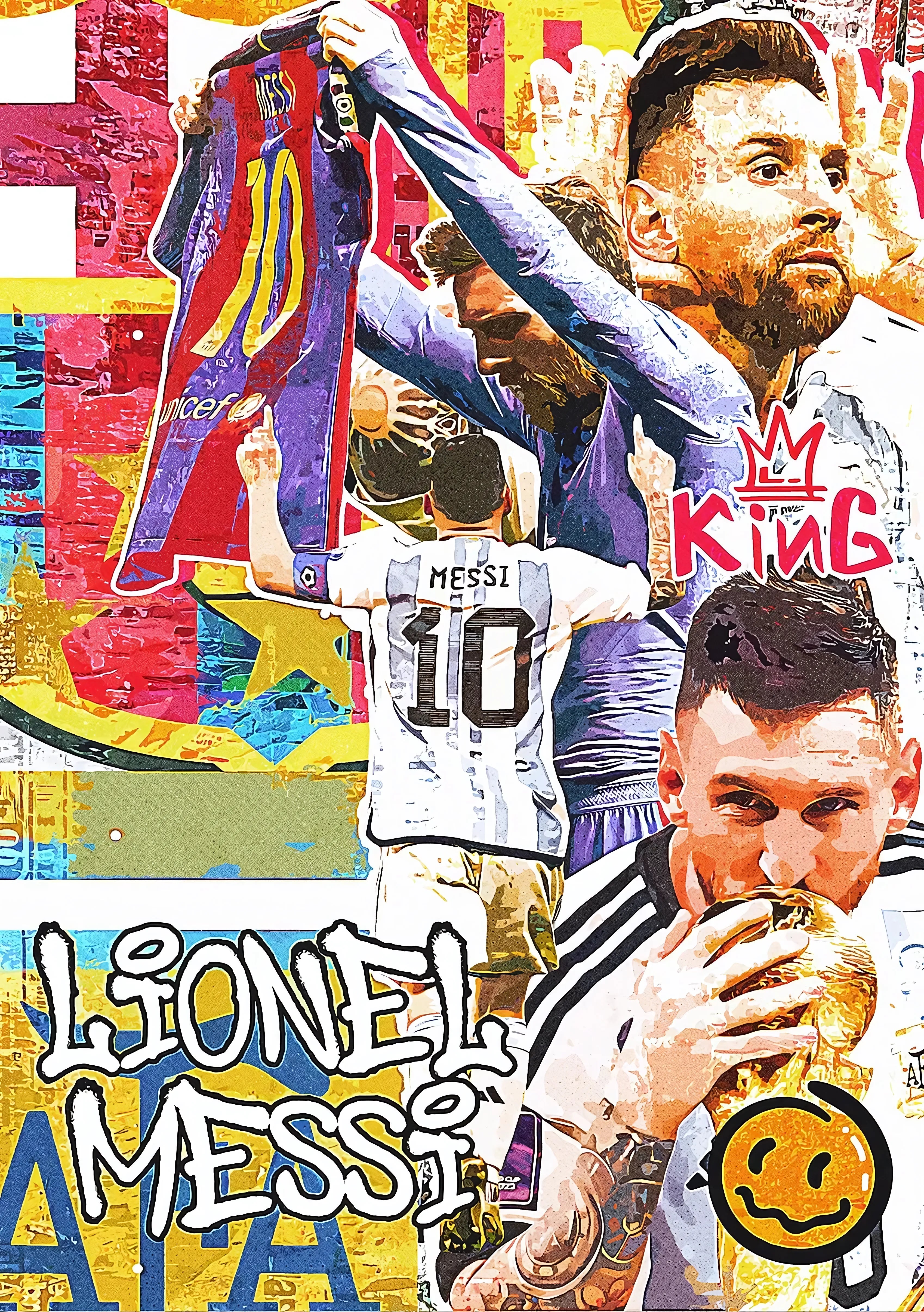 Lionel Messi GOAT Collage Poster