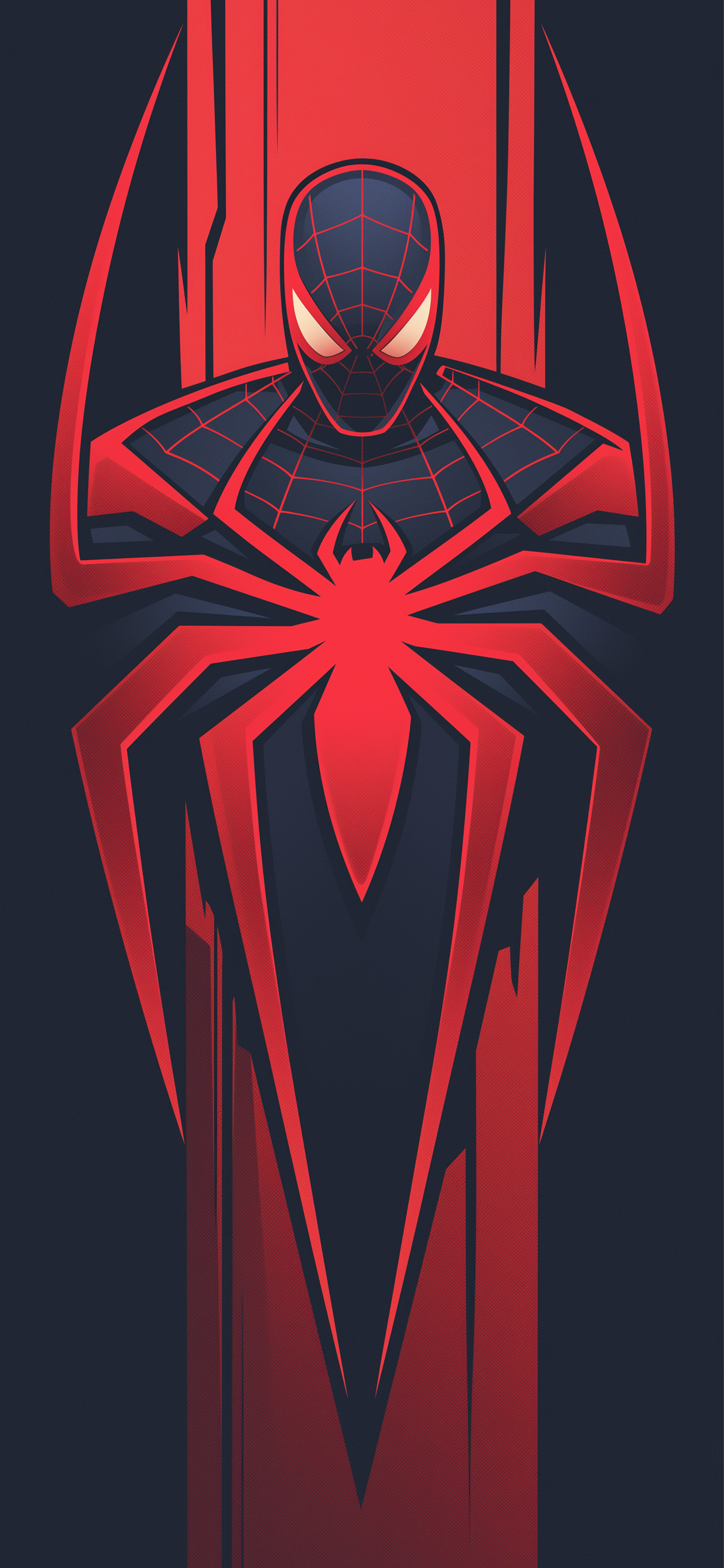 Spider Man Miles Morales Red Logo Cool Wallpaper IPhone HD