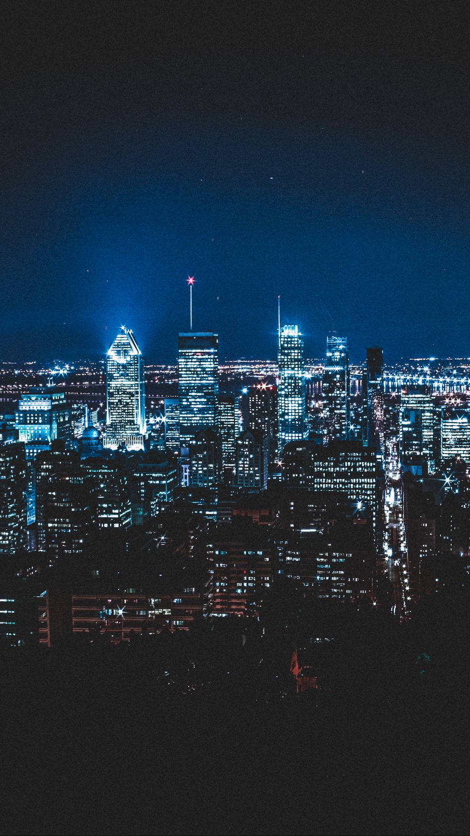Download Wallpaper 938x1668 Montreal, Canada, Night City, Skyscrapers Iphone 8 7 6s 6 For Parallax HD Background
