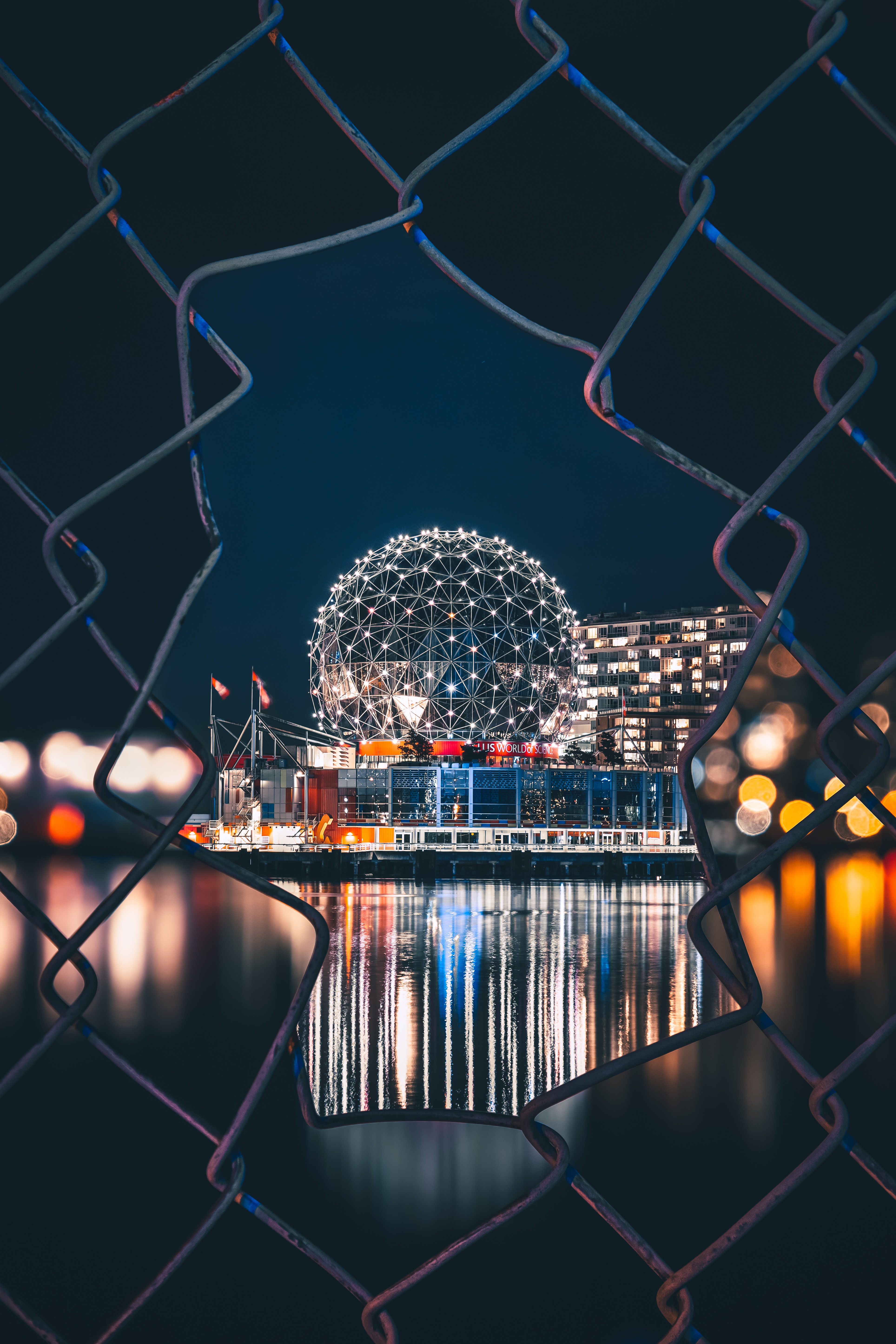 Phone wallpaper: Vancouver, Canada, Architecture, City Lights, Night City, Cities, Fence 74131